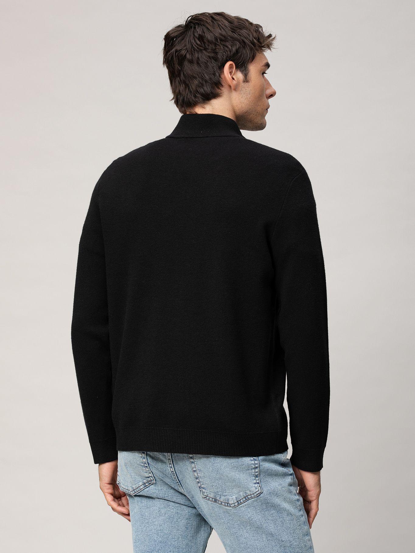 Sweater con cierre de un cuarto Negro Karl Lagerfeld-2
