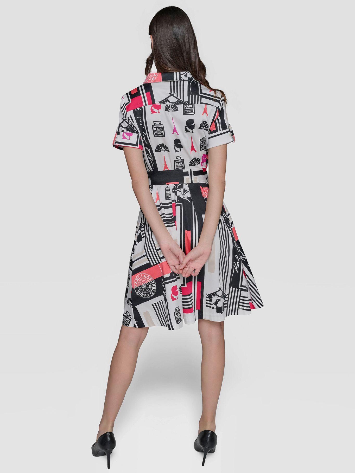 Vestido estampado de mangas cortas-2
