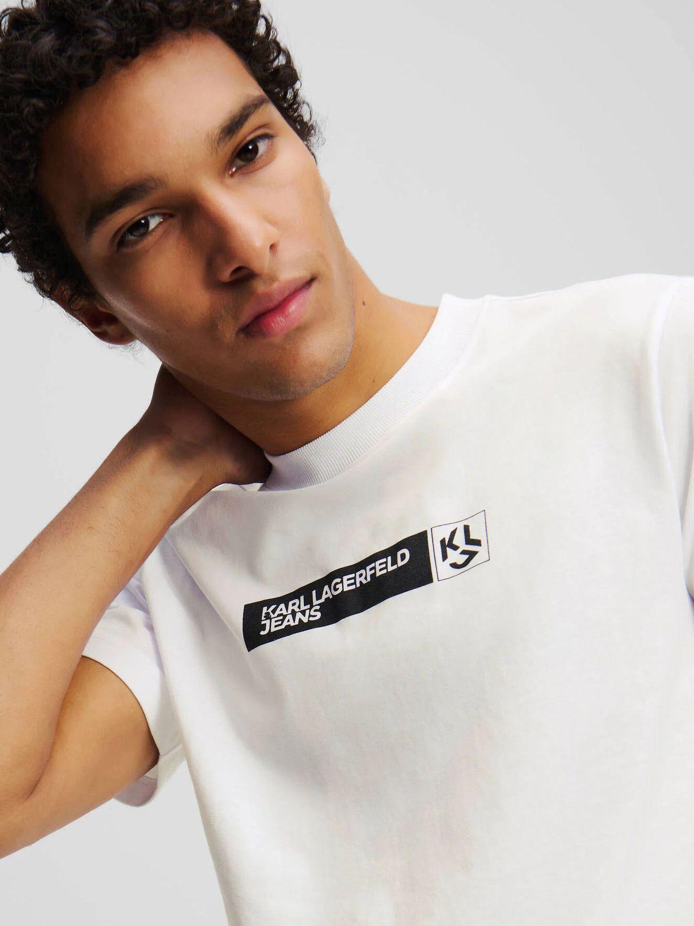 Polera slim graphic Blanco Karl Lagerfeld-3