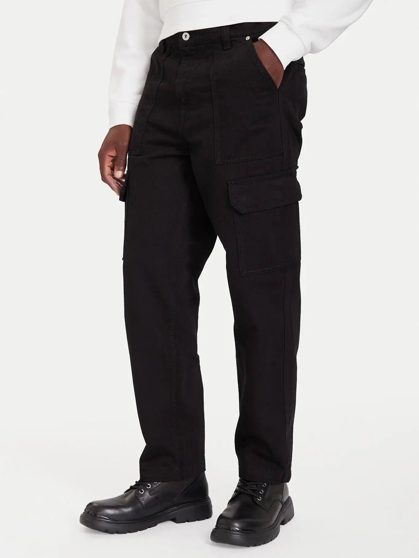 Pantalón cargo regular de algodón Negro Karl Lagerfeld-0