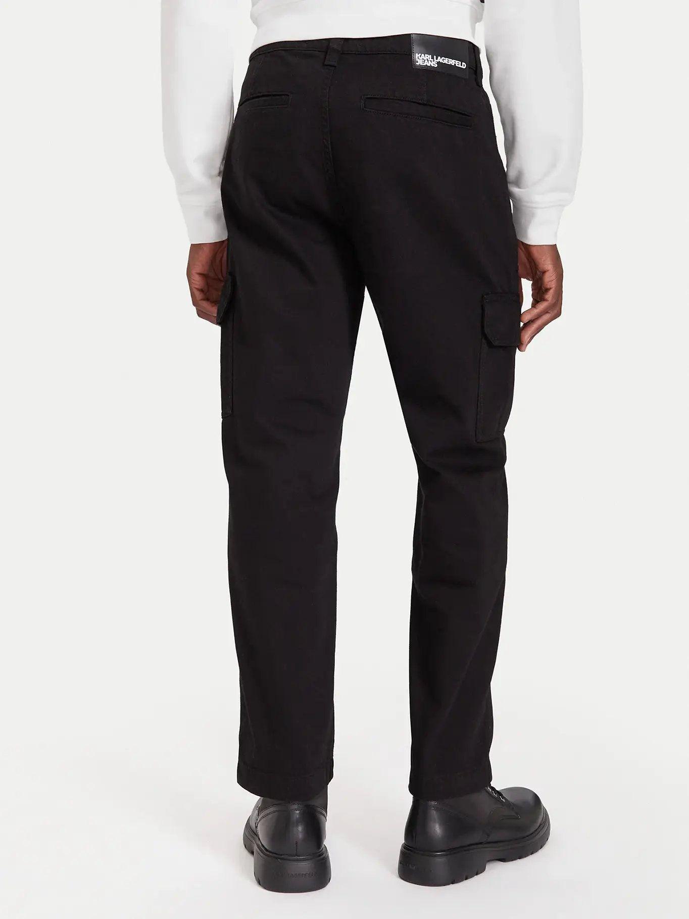 Pantalón cargo regular de algodón Negro Karl Lagerfeld-1