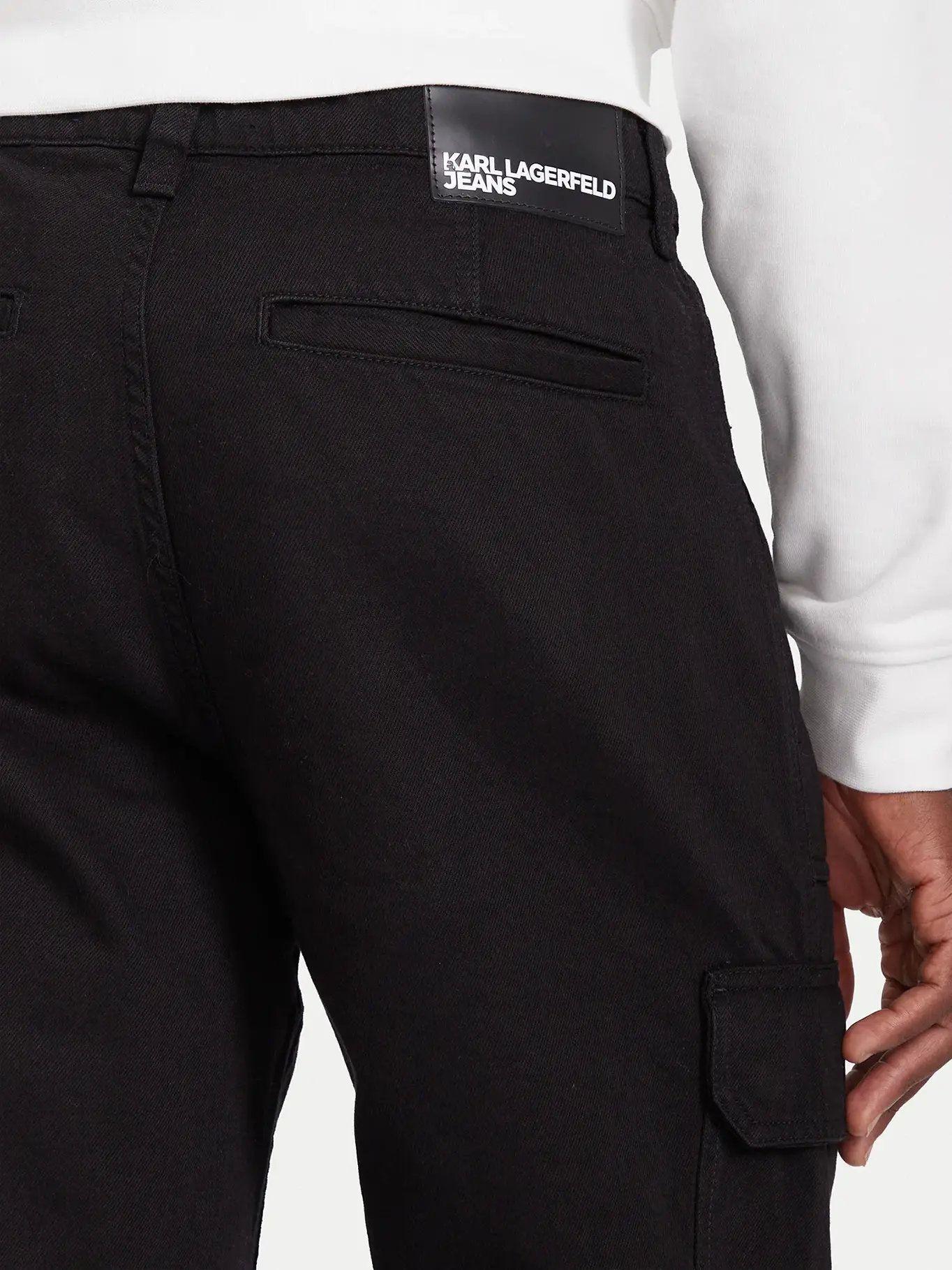 Pantalón cargo regular de algodón Negro Karl Lagerfeld-3