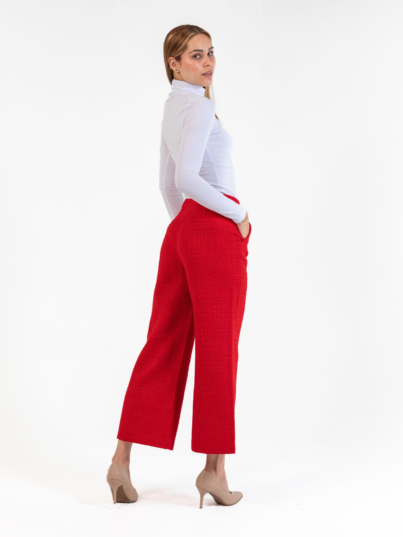 Pantalón bouclé Rojo Karl Lagerfeld-2