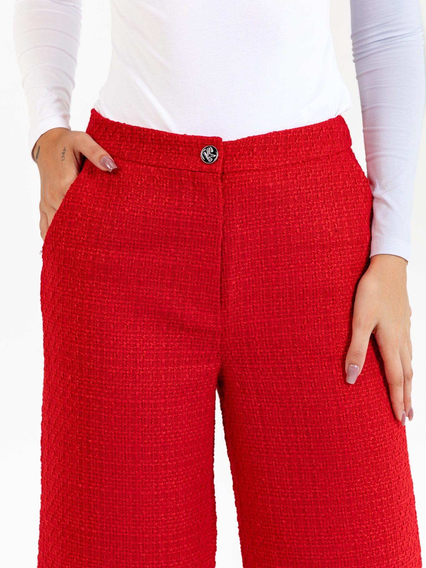 Pantalón bouclé Rojo Karl Lagerfeld-4