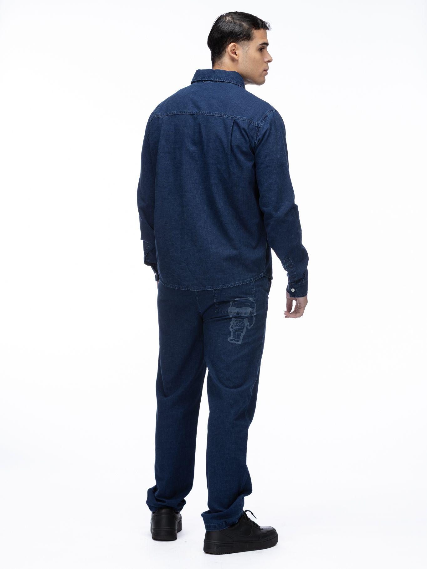 Camisa de manga larga Ikon chambray Azul Karl Lagerfeld-2