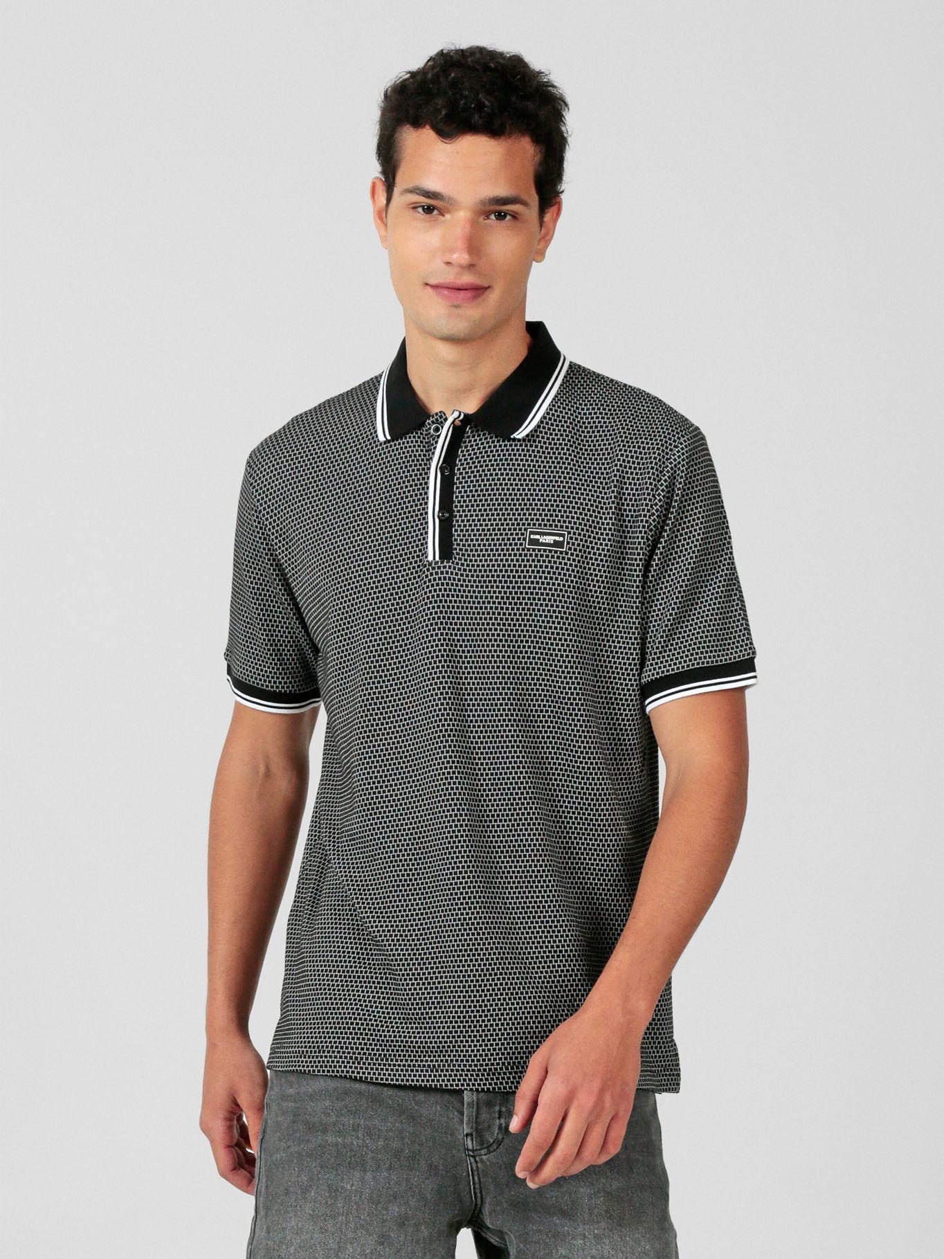 Polo deportivo texturizado Negro Karl Lagerfeld-0