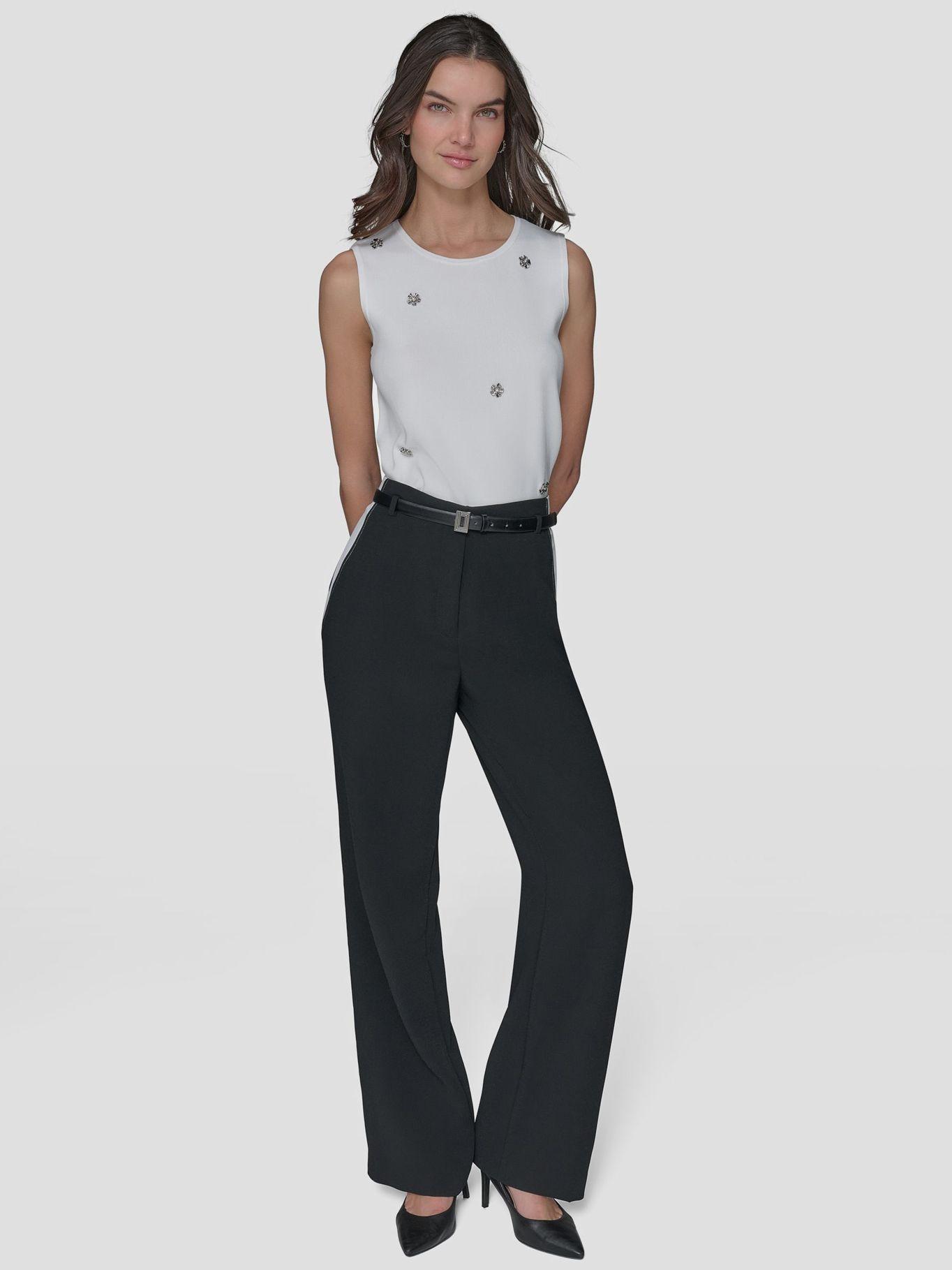 Pantalón pierna ancha en contraste Negro Karl Lagerfeld-1