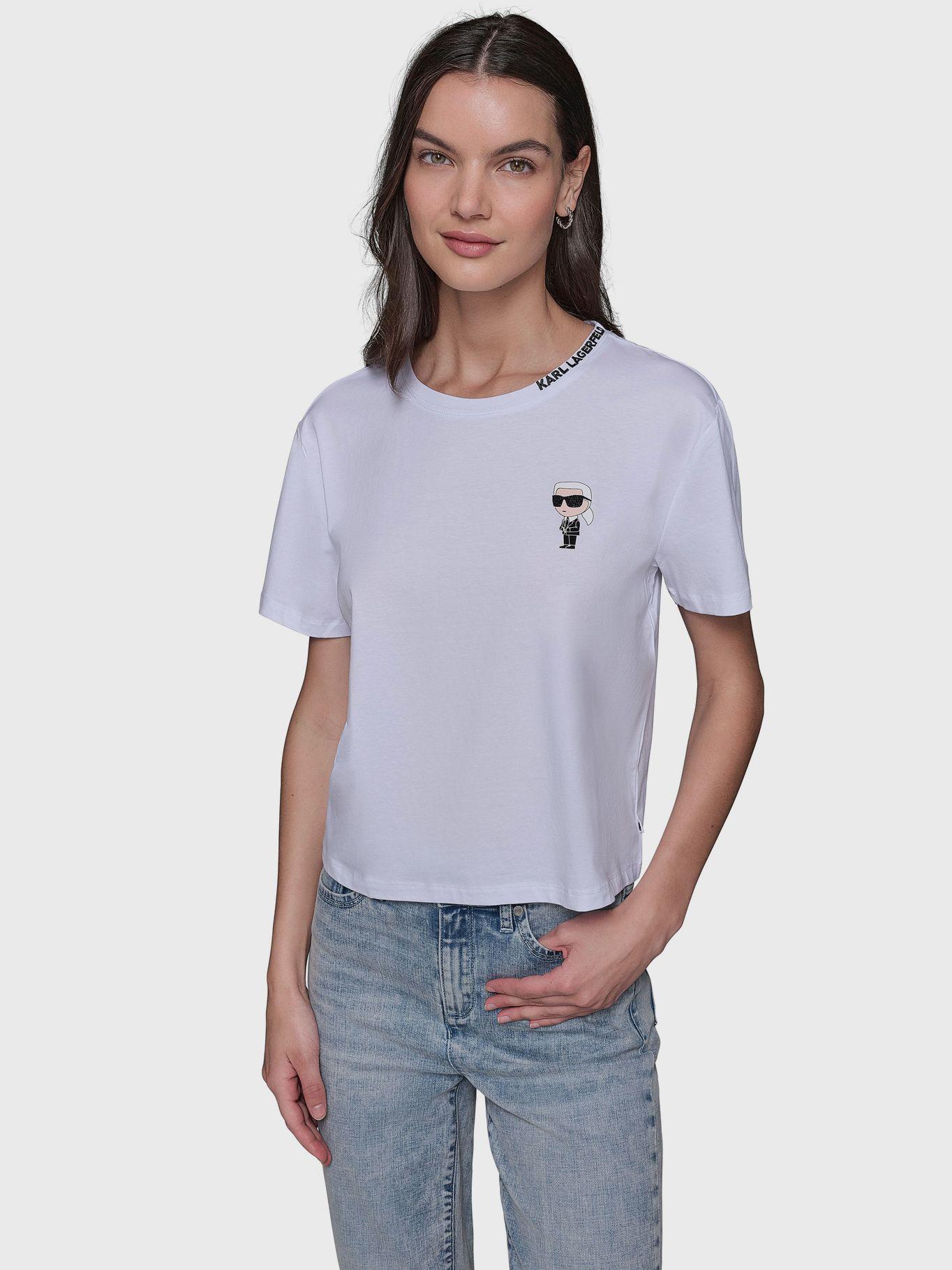 Polera con pequeño emoji Karl Blanco Karl Lagerfeld-0