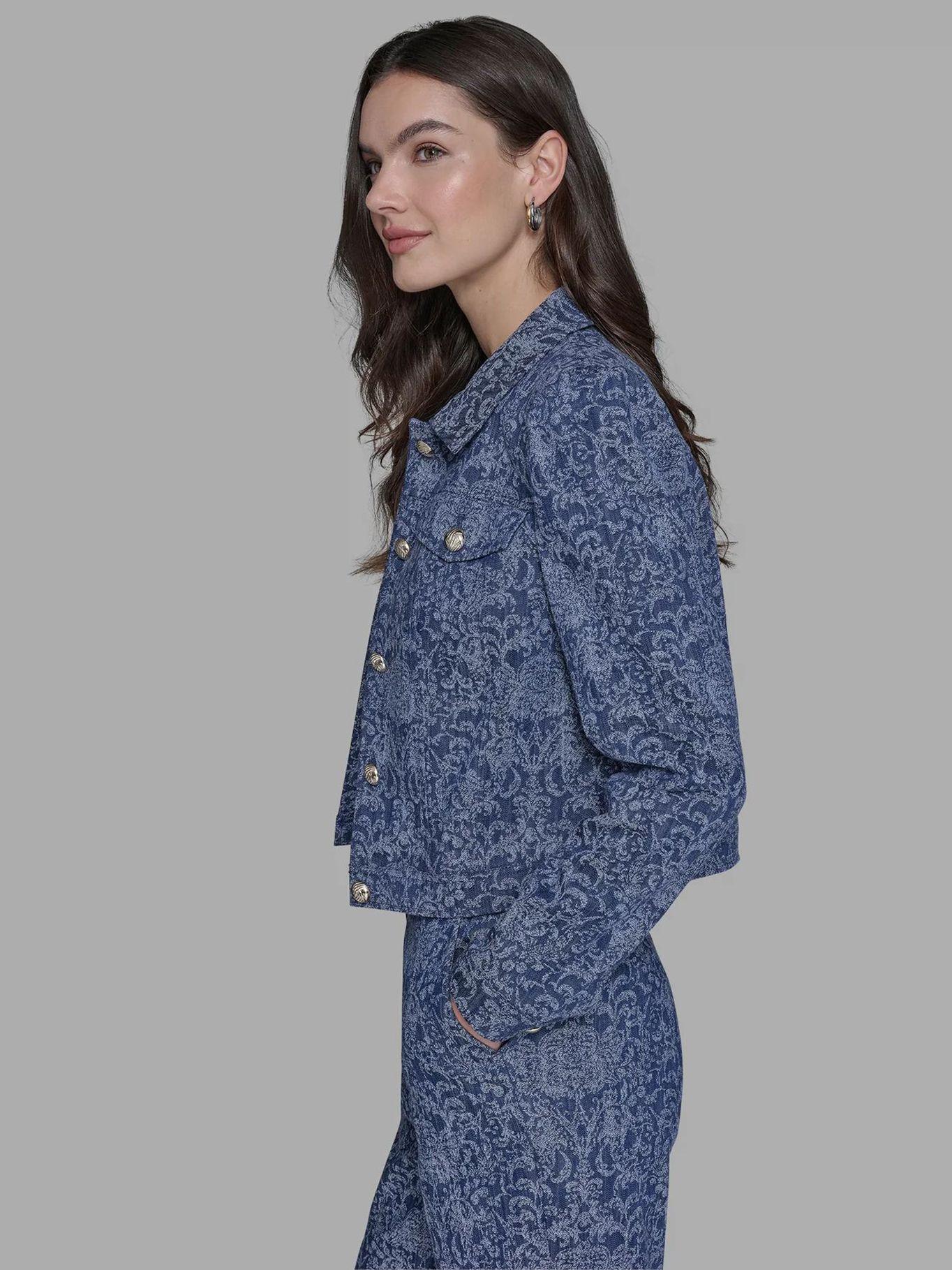 Chaqueta cropped denim Azul Karl Lagerfeld-3