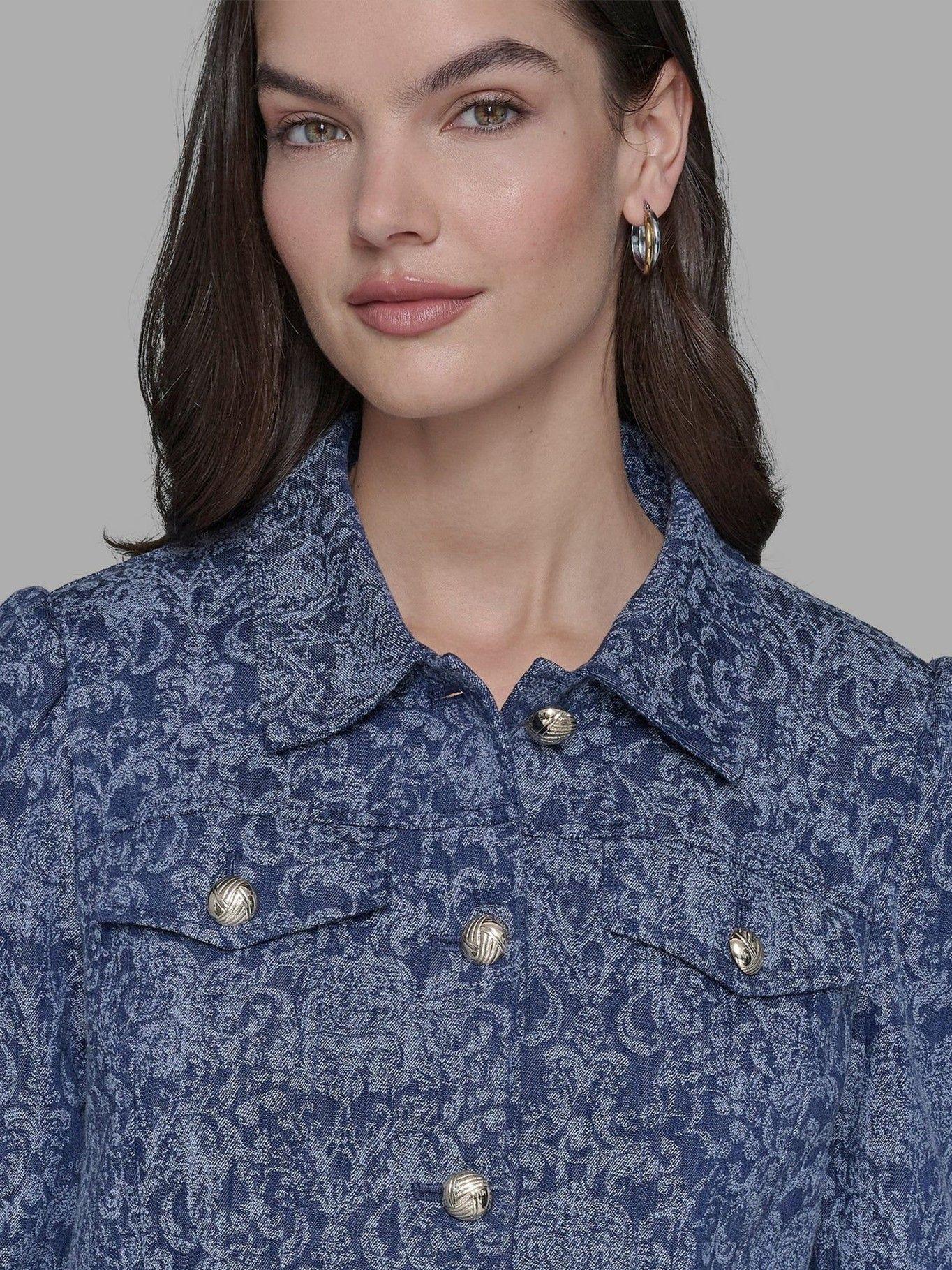 Chaqueta cropped denim Azul Karl Lagerfeld-5