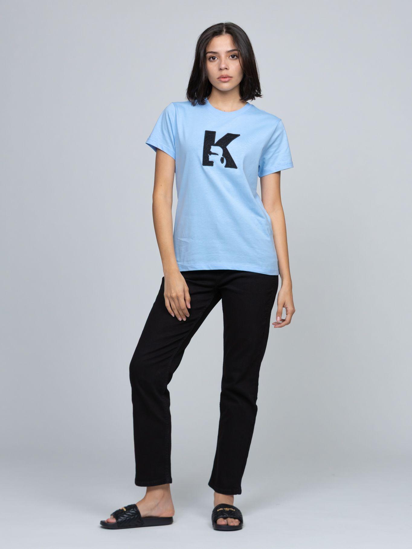 Polera con logotipo boucle Azul Karl Lagerfeld-3