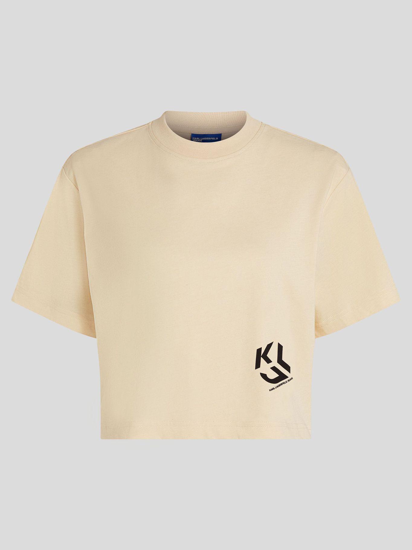 Polera cropped con/ monograma Blanco Karl Lagerfeld-4