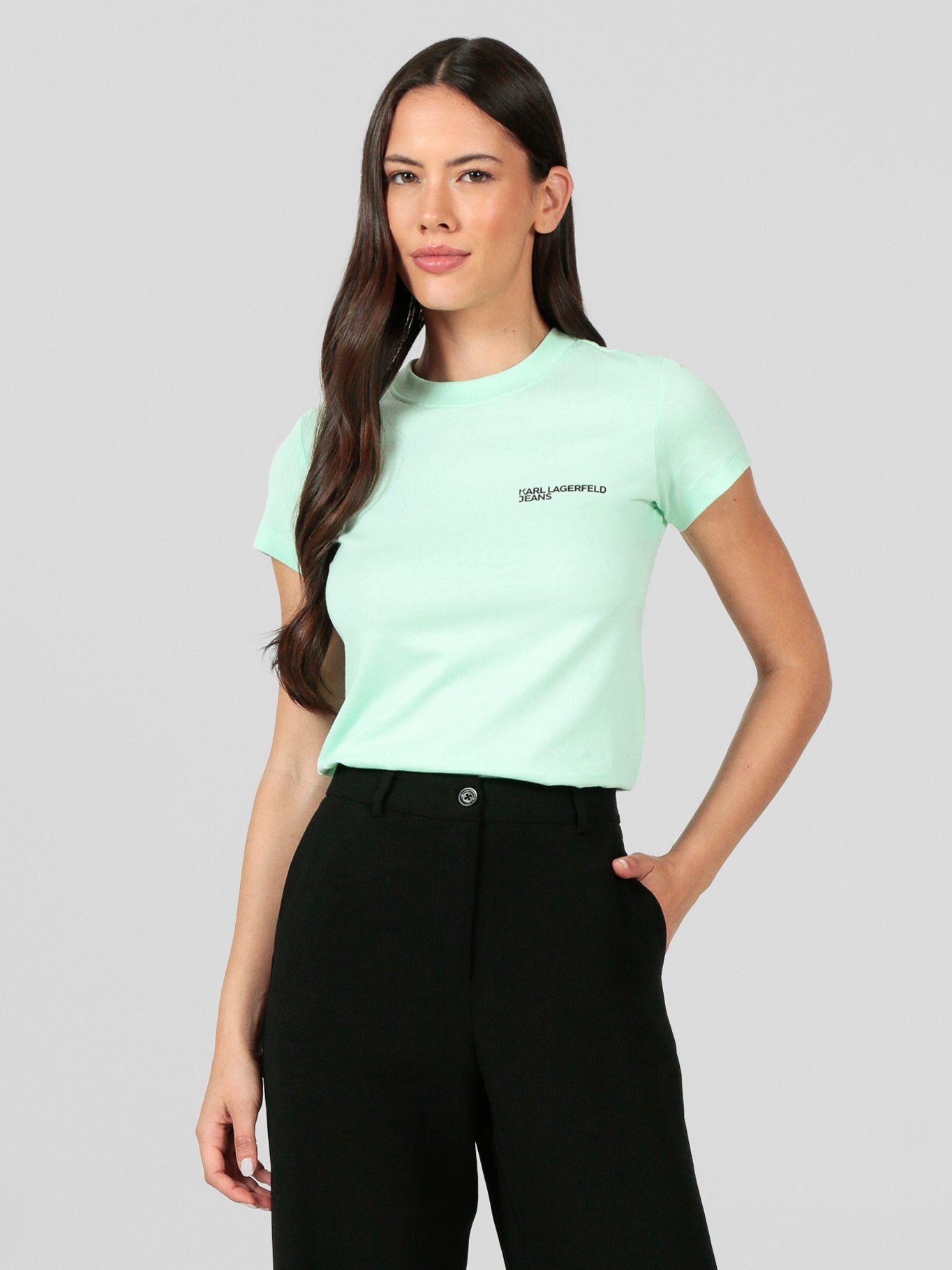 Polera slim con logotipo Verde Karl Lagerfeld-0