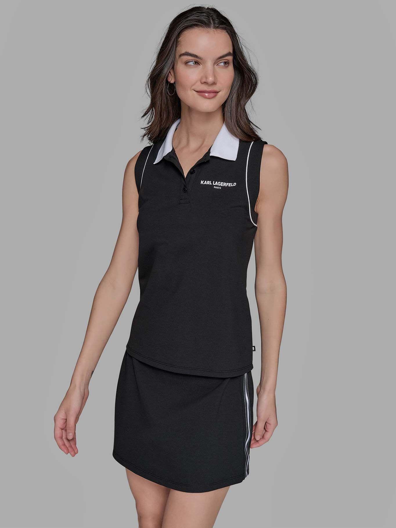 Polo sin mangas - ESSENTIALS Negro Karl Lagerfeld-0