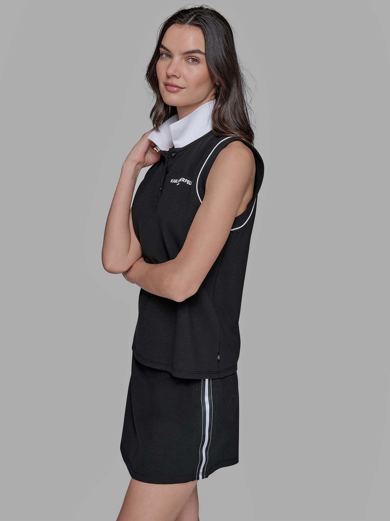 Polo sin mangas - ESSENTIALS Negro Karl Lagerfeld-3