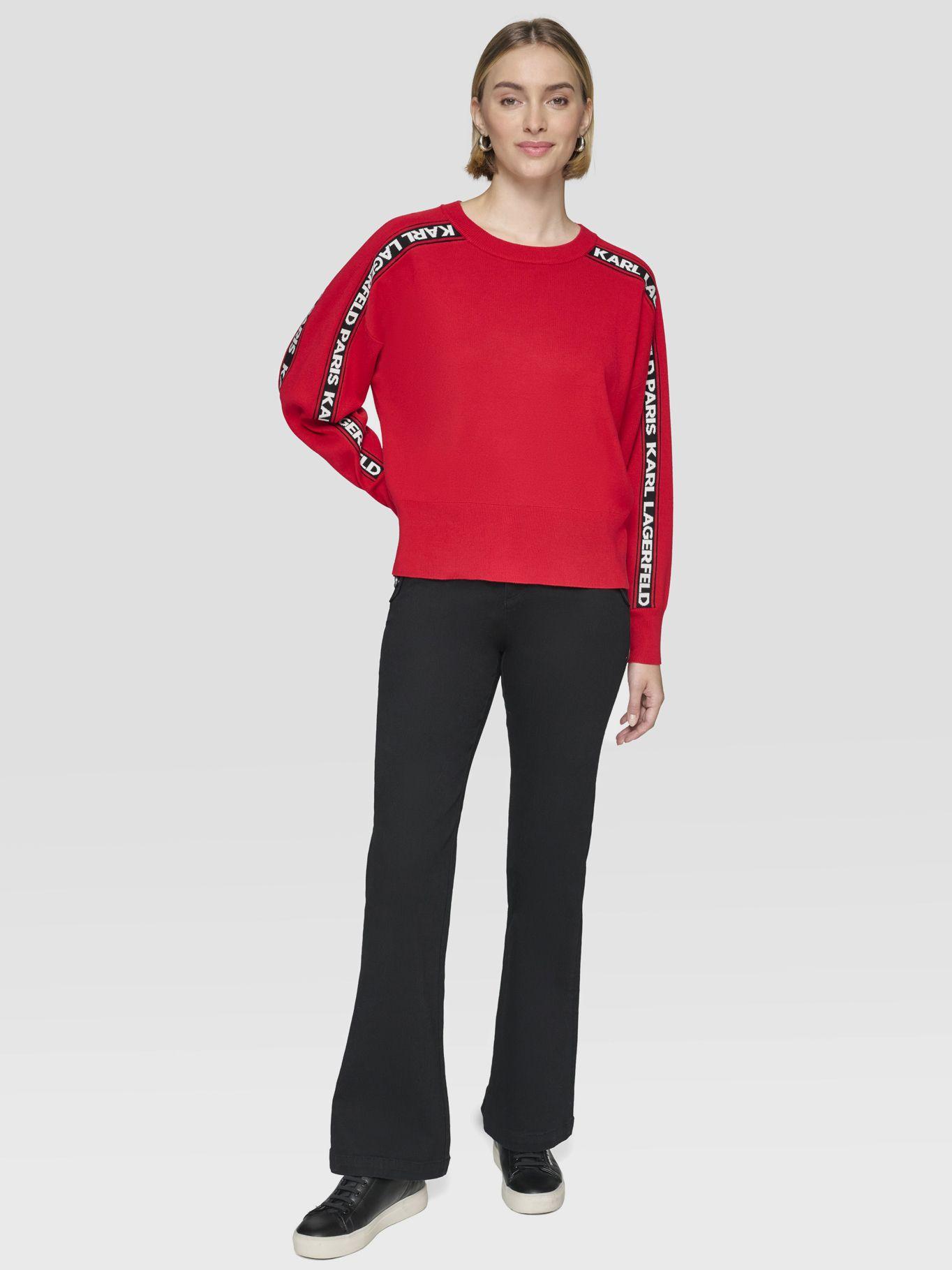 Sweater pullover con logo en las mangas Rojo-1