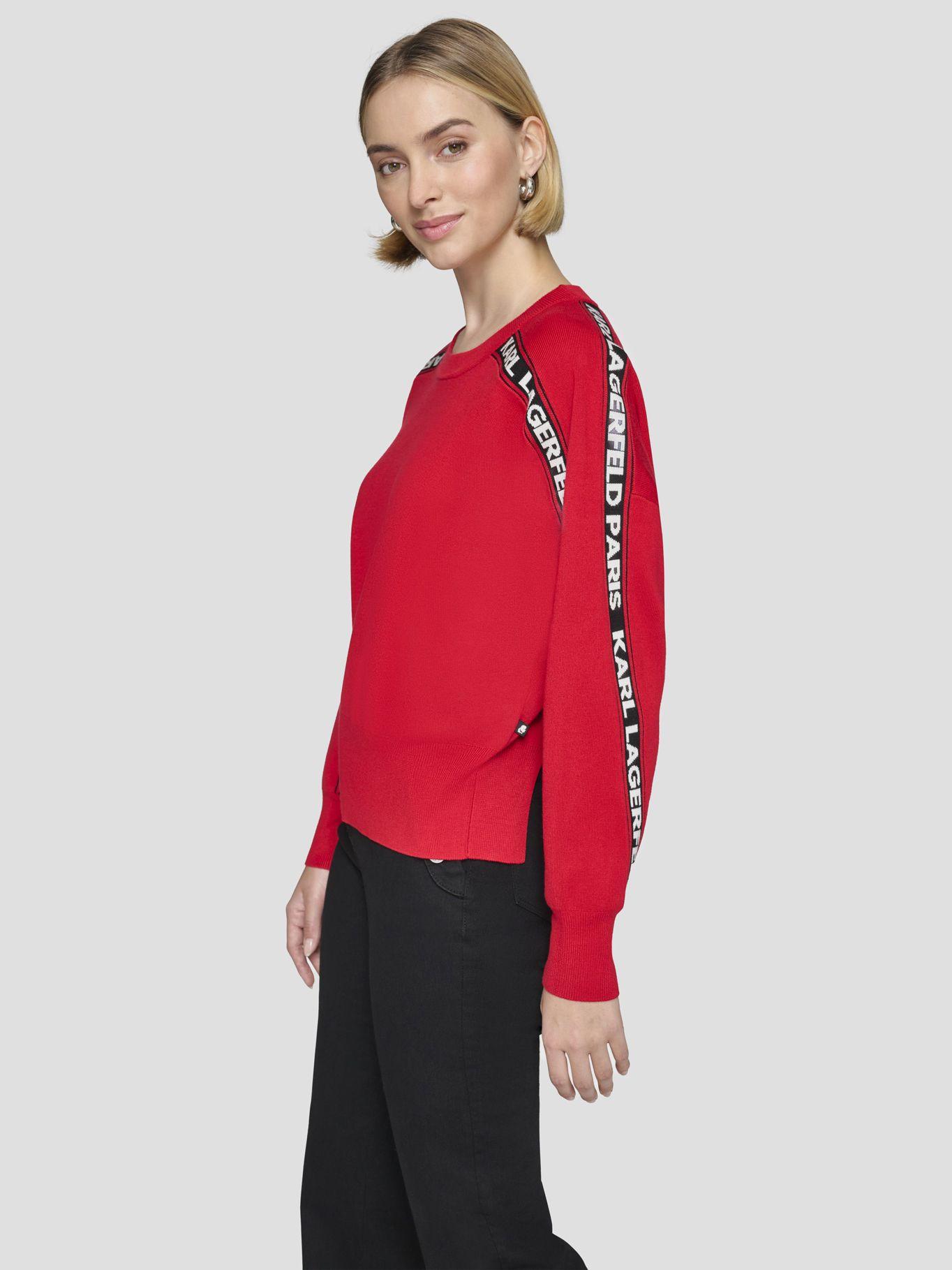 Sweater pullover con logo en las mangas Rojo-2