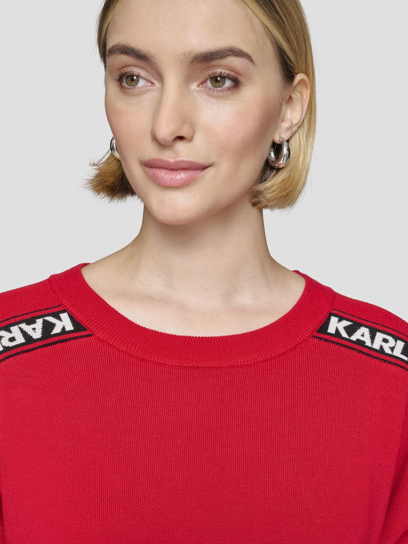 Sweater pullover con logo en las mangas Rojo-4
