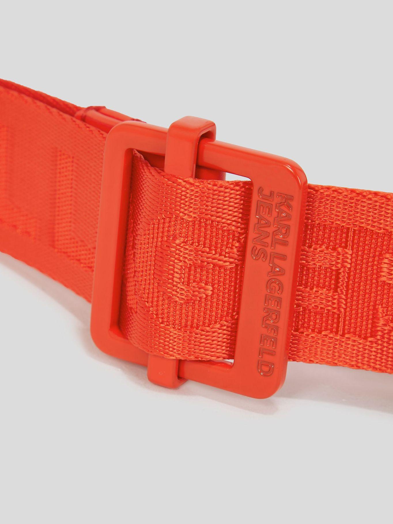 Cinturón con logotipo bordado Naranja Karl Lagerfeld-3