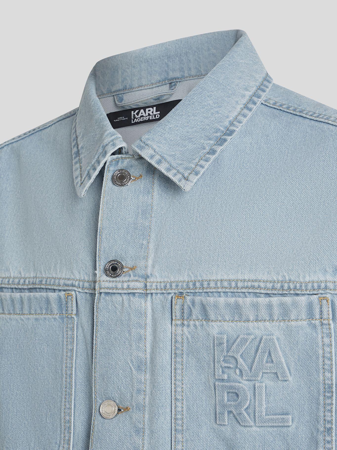 Chaqueta denim y logotipo en bloque Azul Karl Lagerfeld-2