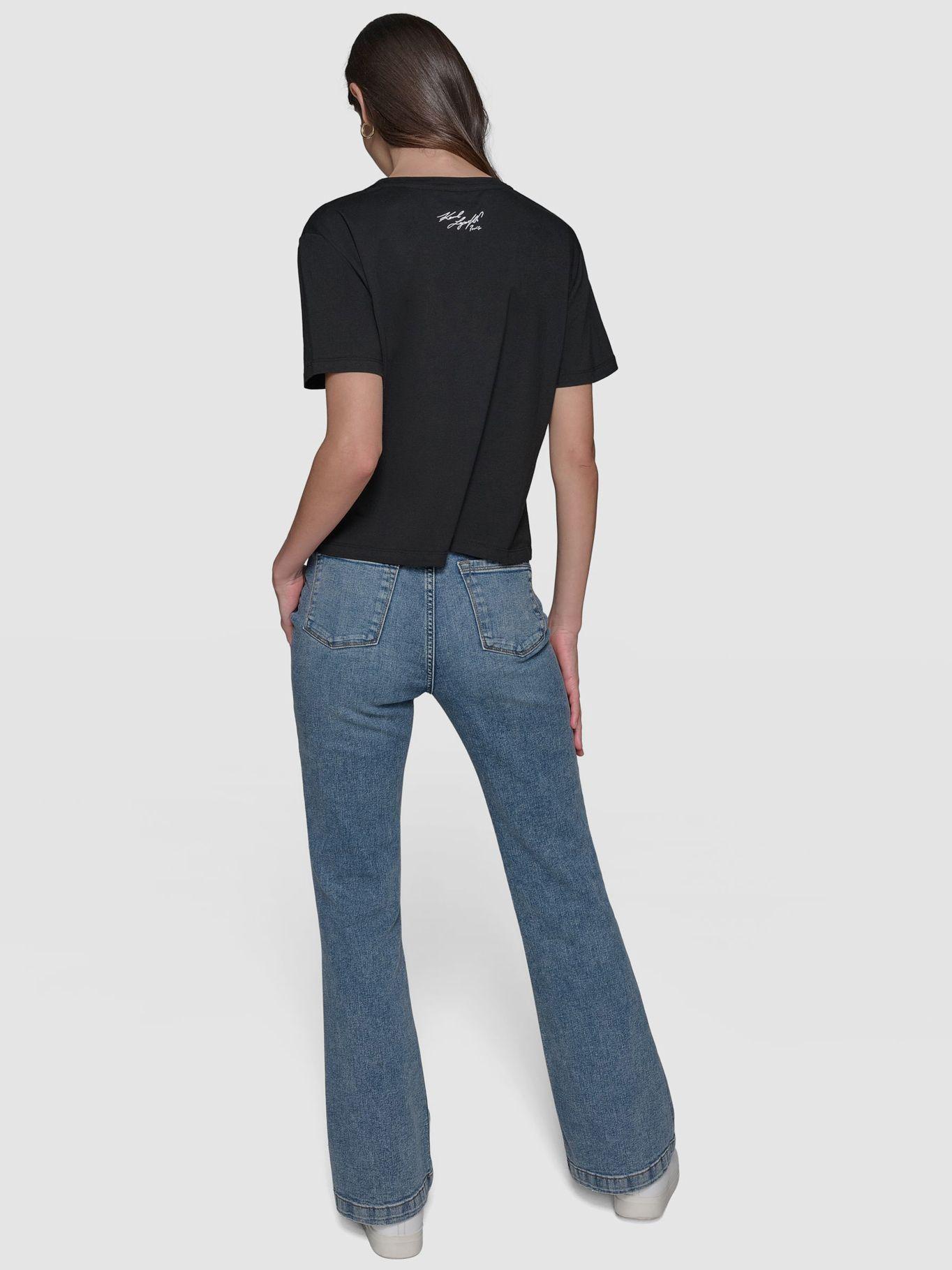 Polera crop estampado Lagerfeld Negro Karl Lagerfeld-2