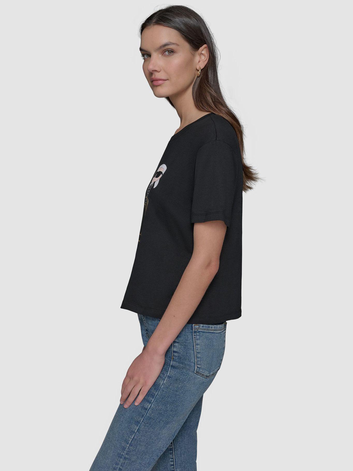 Polera crop estampado Lagerfeld Negro Karl Lagerfeld-4