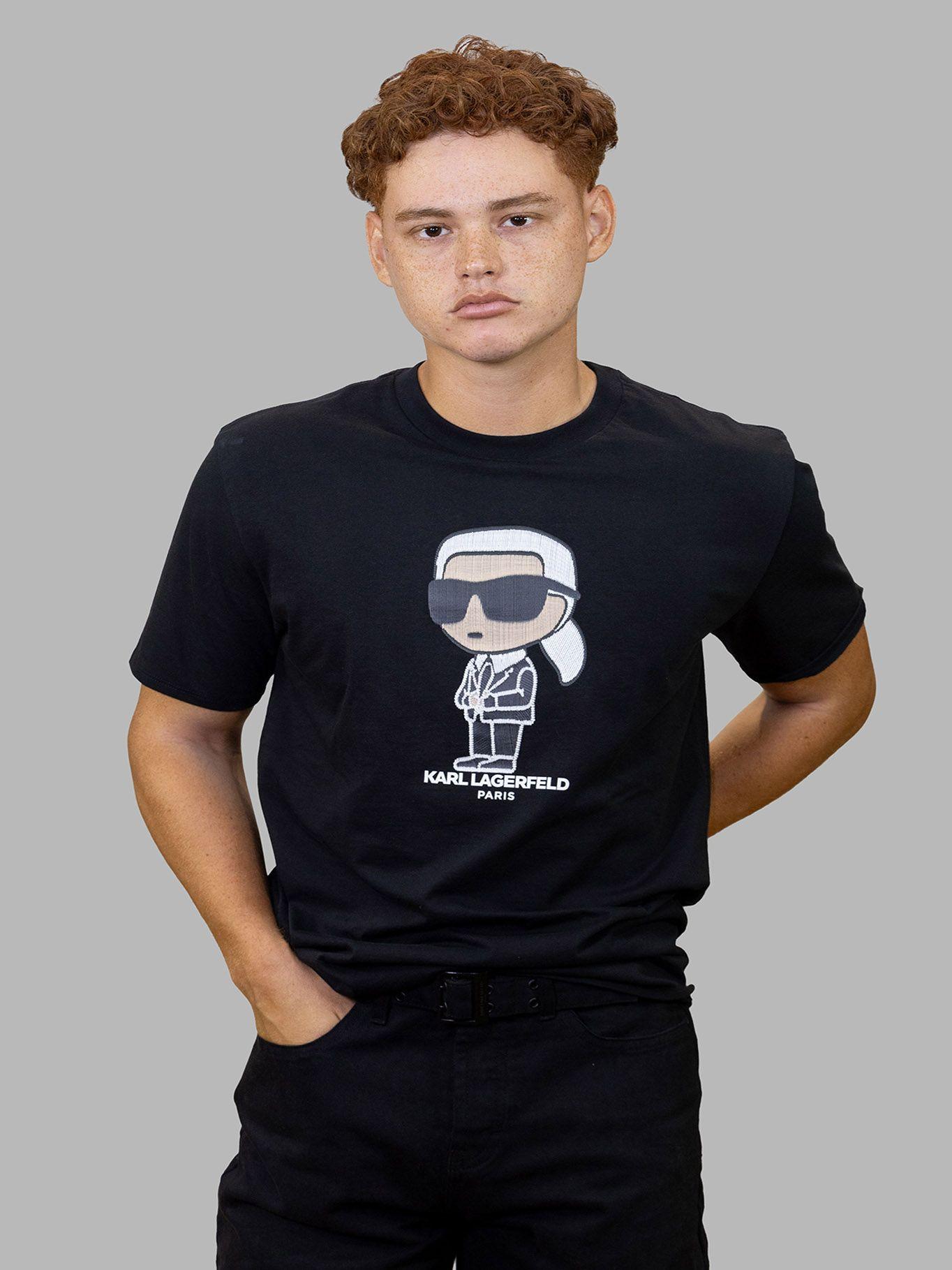 Polera con estampado de bordado completo Negro-0