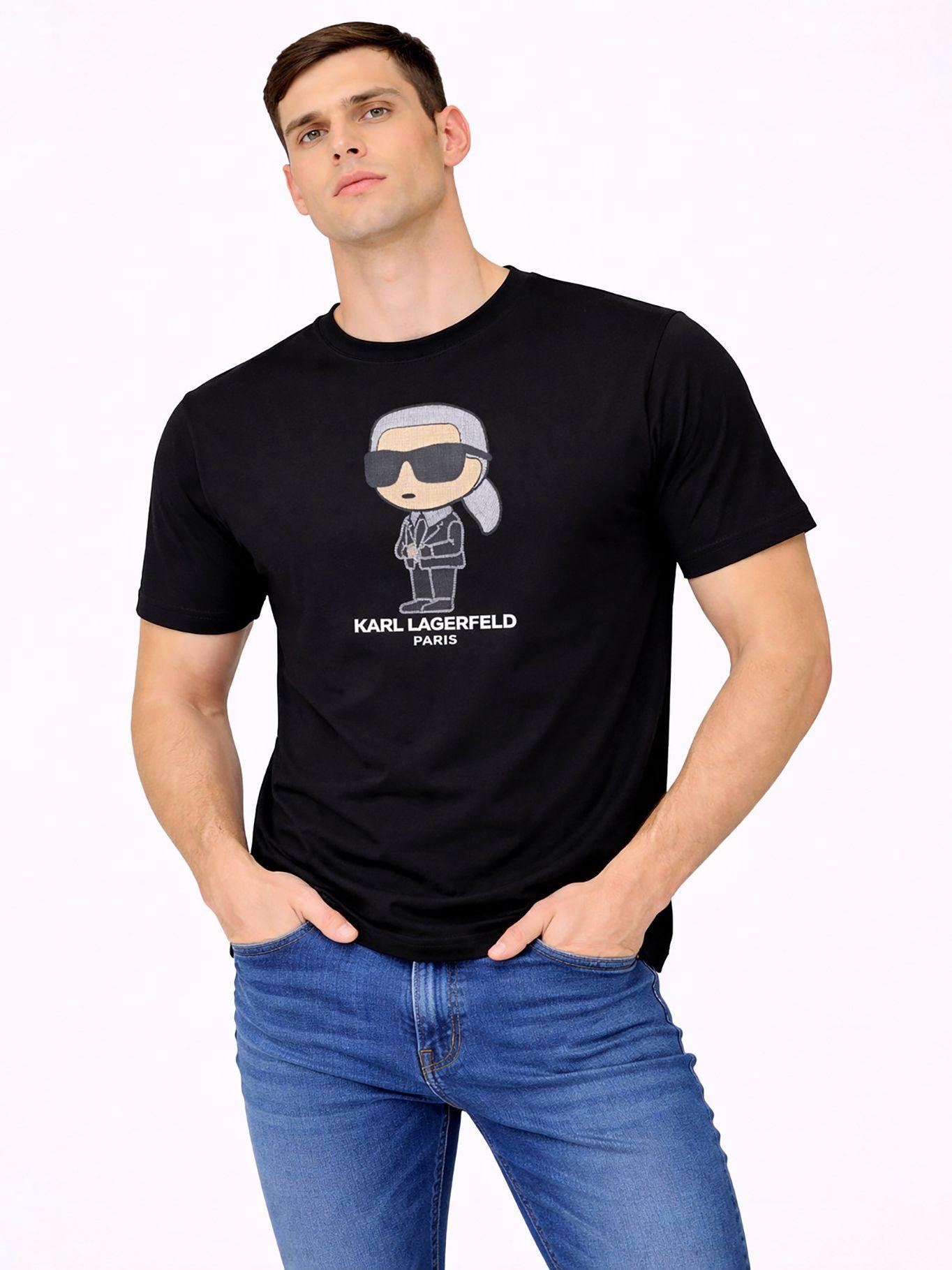 Polera con estampado de bordado completo Negro-0