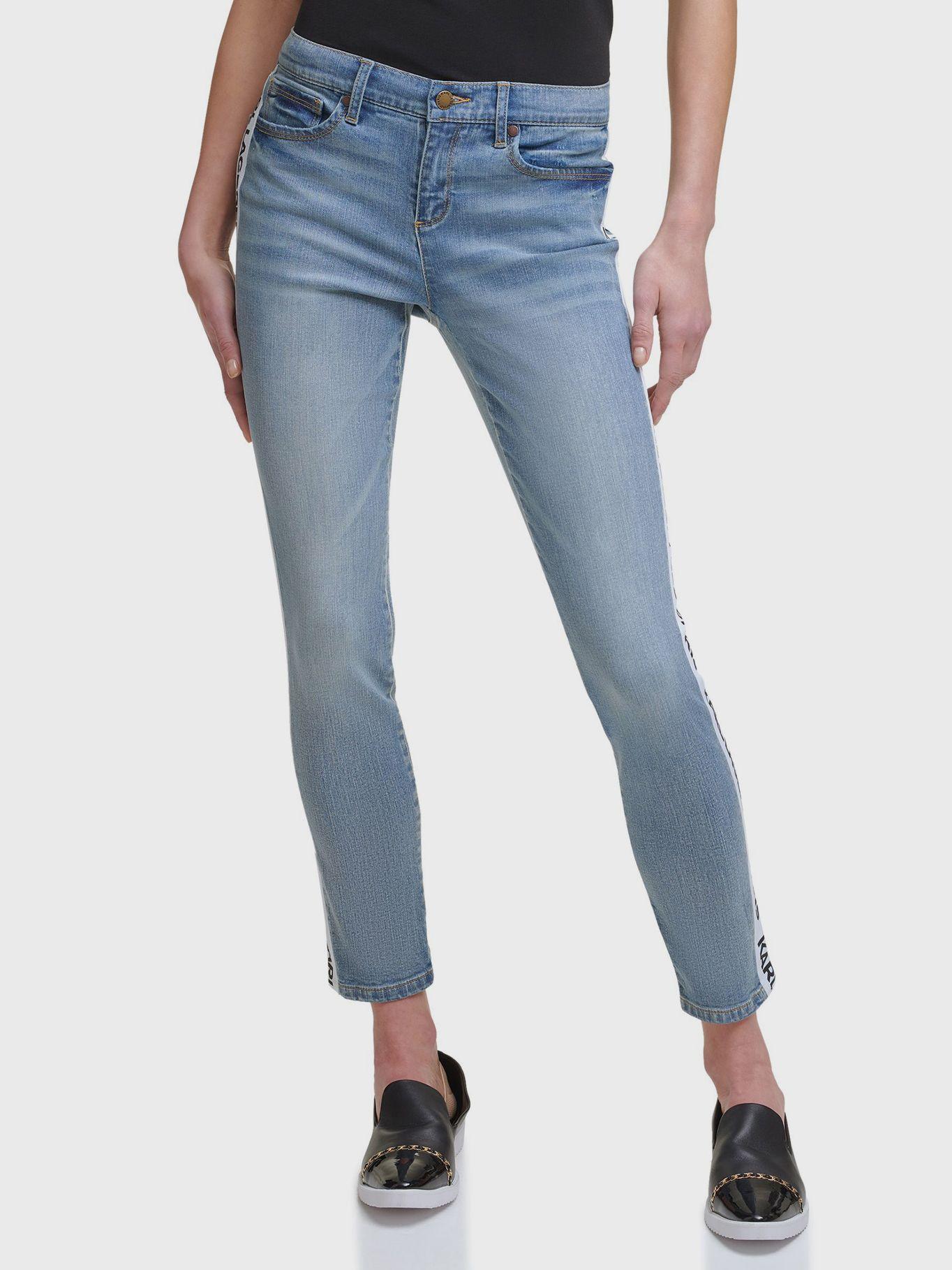 Jeans con tiras laterales Azul Karl Lagerfeld-0