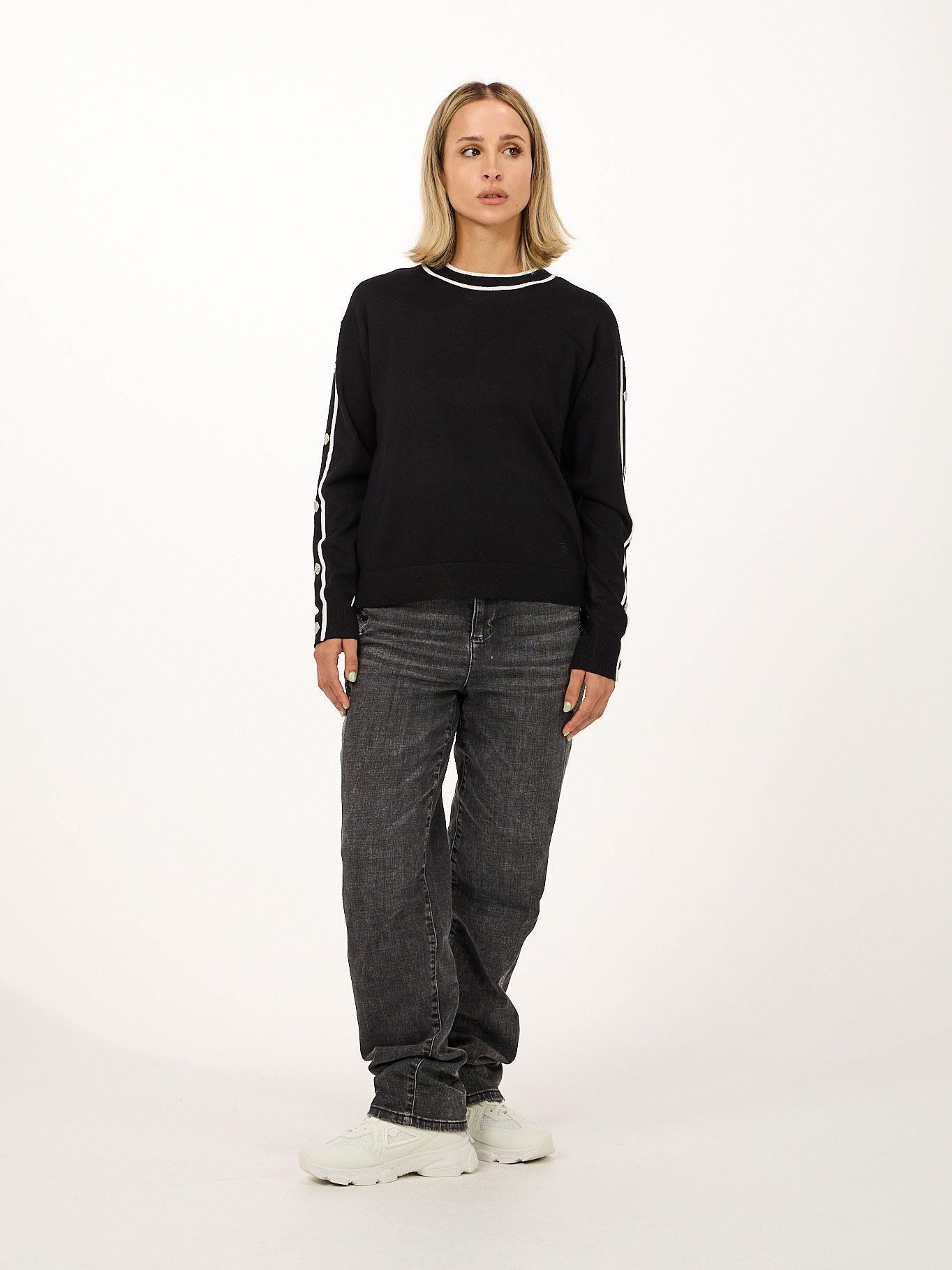 Sweater de manga larga con botones Negro Karl Lagerfeld-2