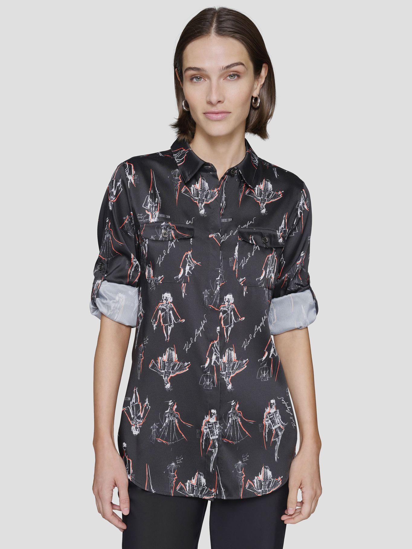 Camisa estampada manga larga-0