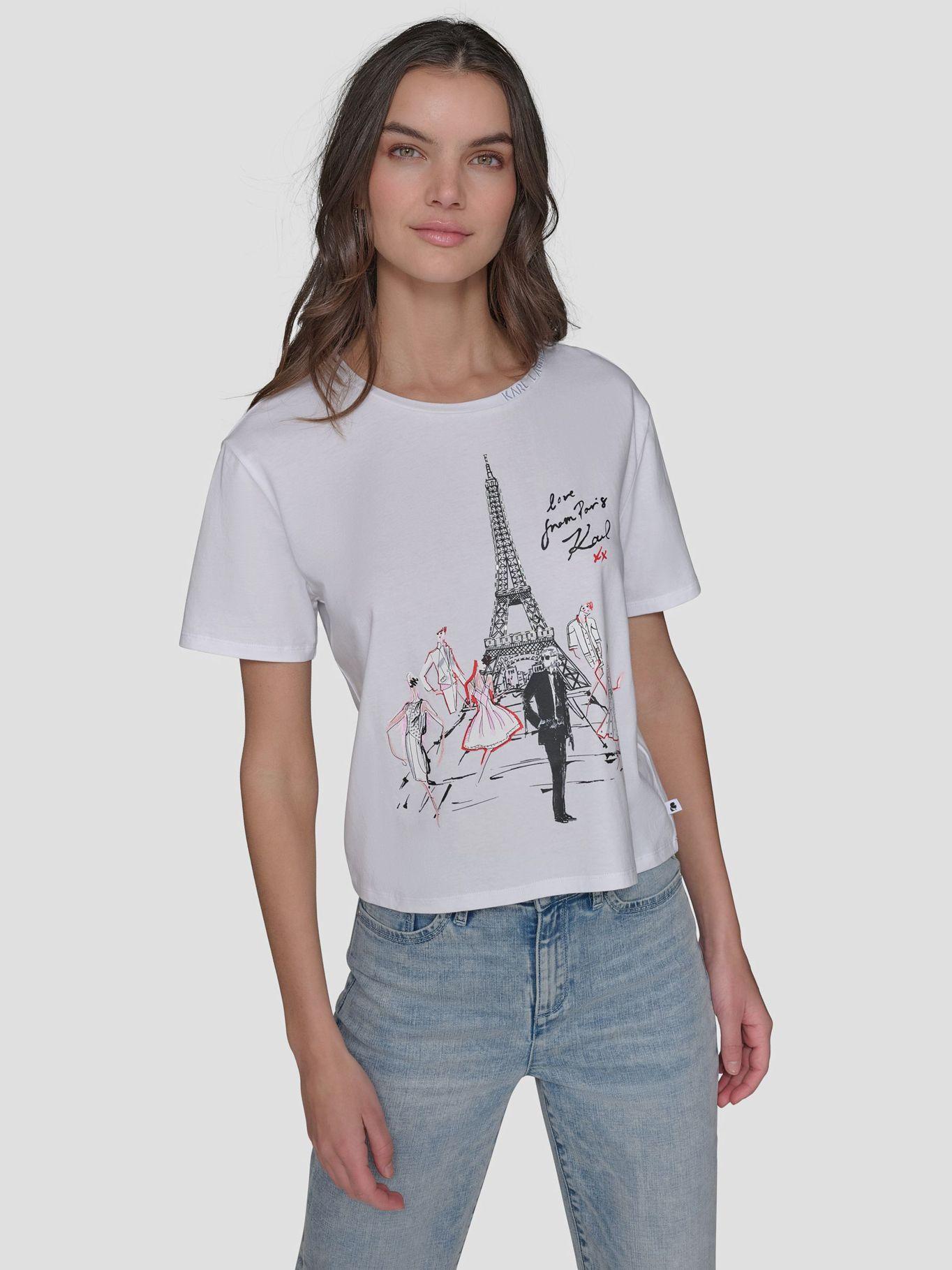 Polera estampado Eiffel & Fashion Blanco Karl Lagerfeld-0