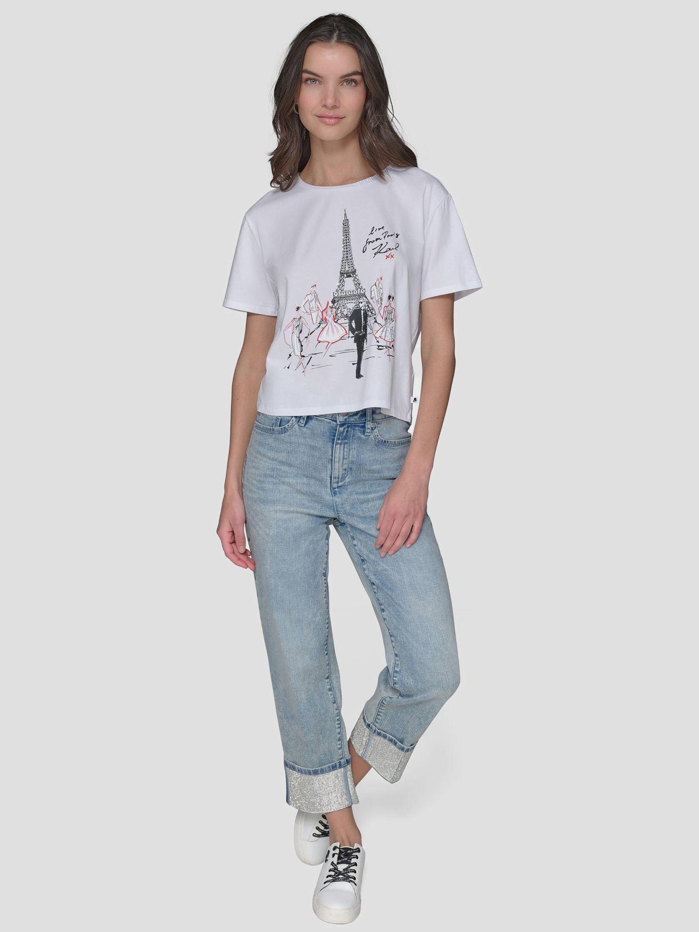 Polera estampado Eiffel & Fashion Blanco Karl Lagerfeld-1