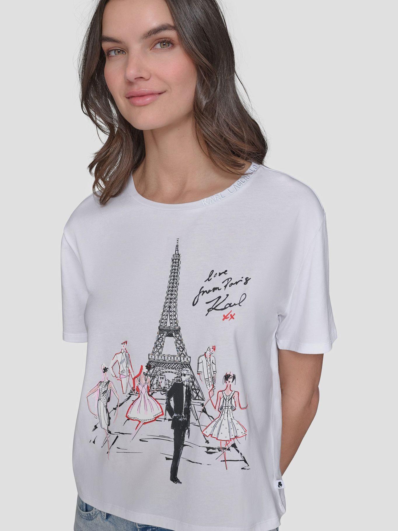 Polera estampado Eiffel & Fashion Blanco Karl Lagerfeld-3