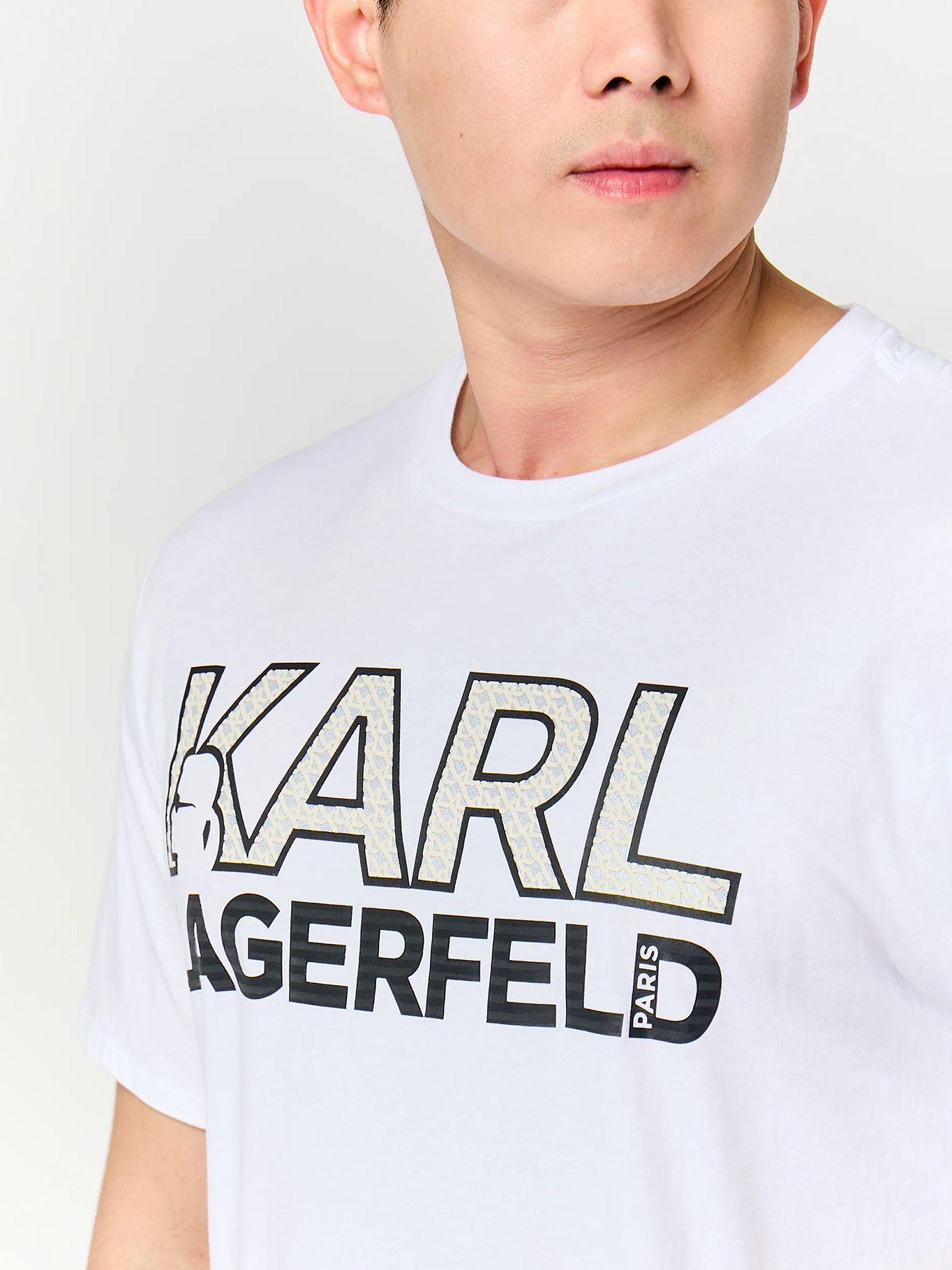Polera con logo Karl gran formato Blanco Karl-3