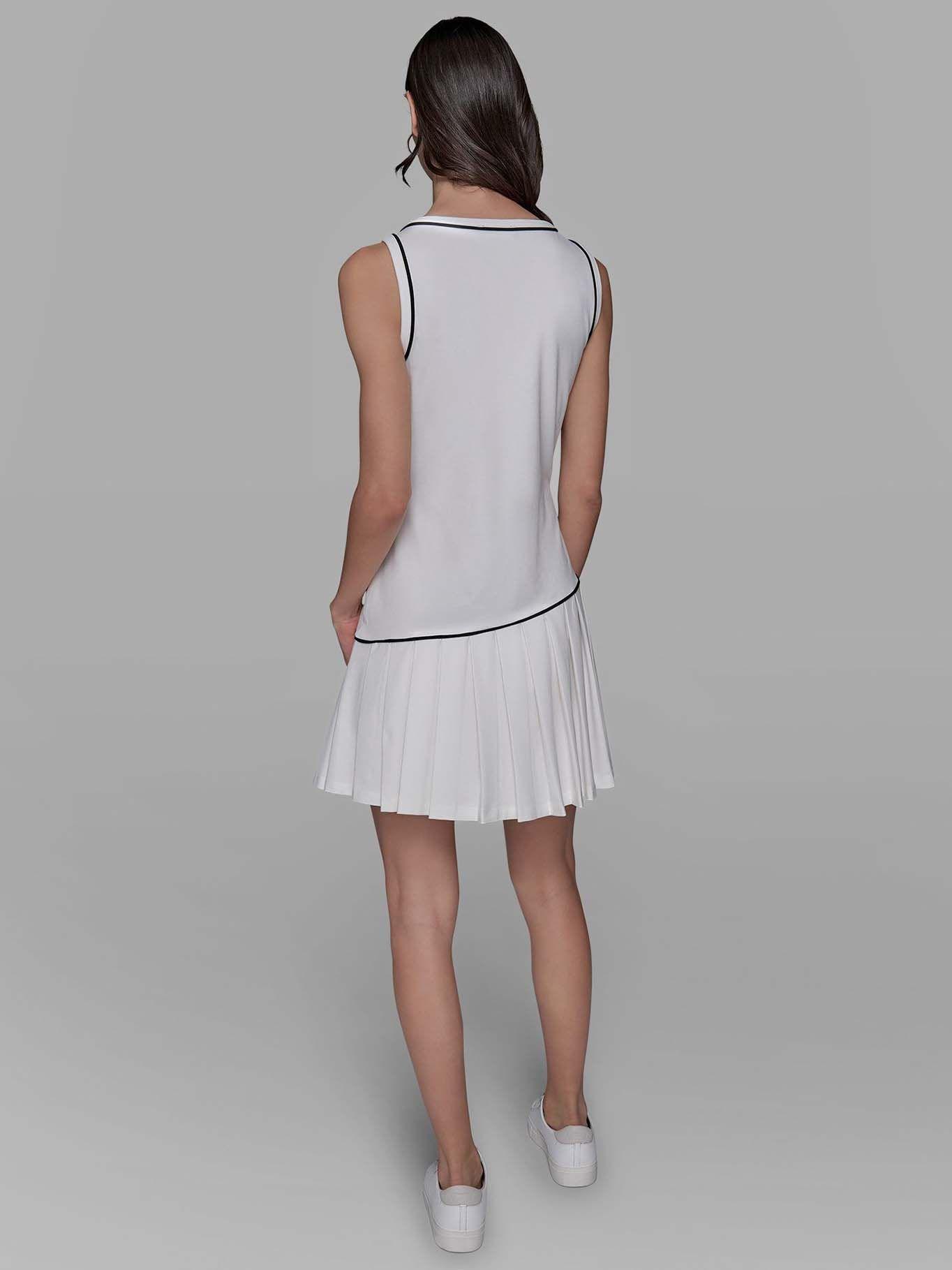 Vestido plisado - ESSENTIALS Blanco Karl Lagerfeld-2