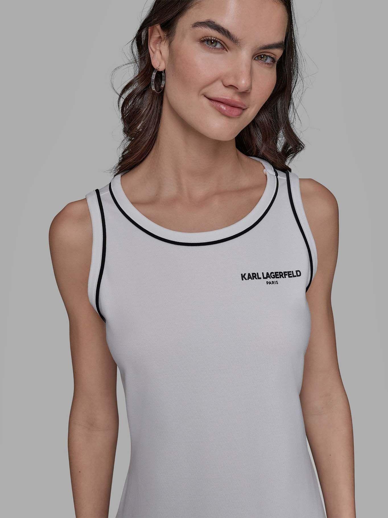 Vestido plisado - ESSENTIALS Blanco Karl Lagerfeld-4
