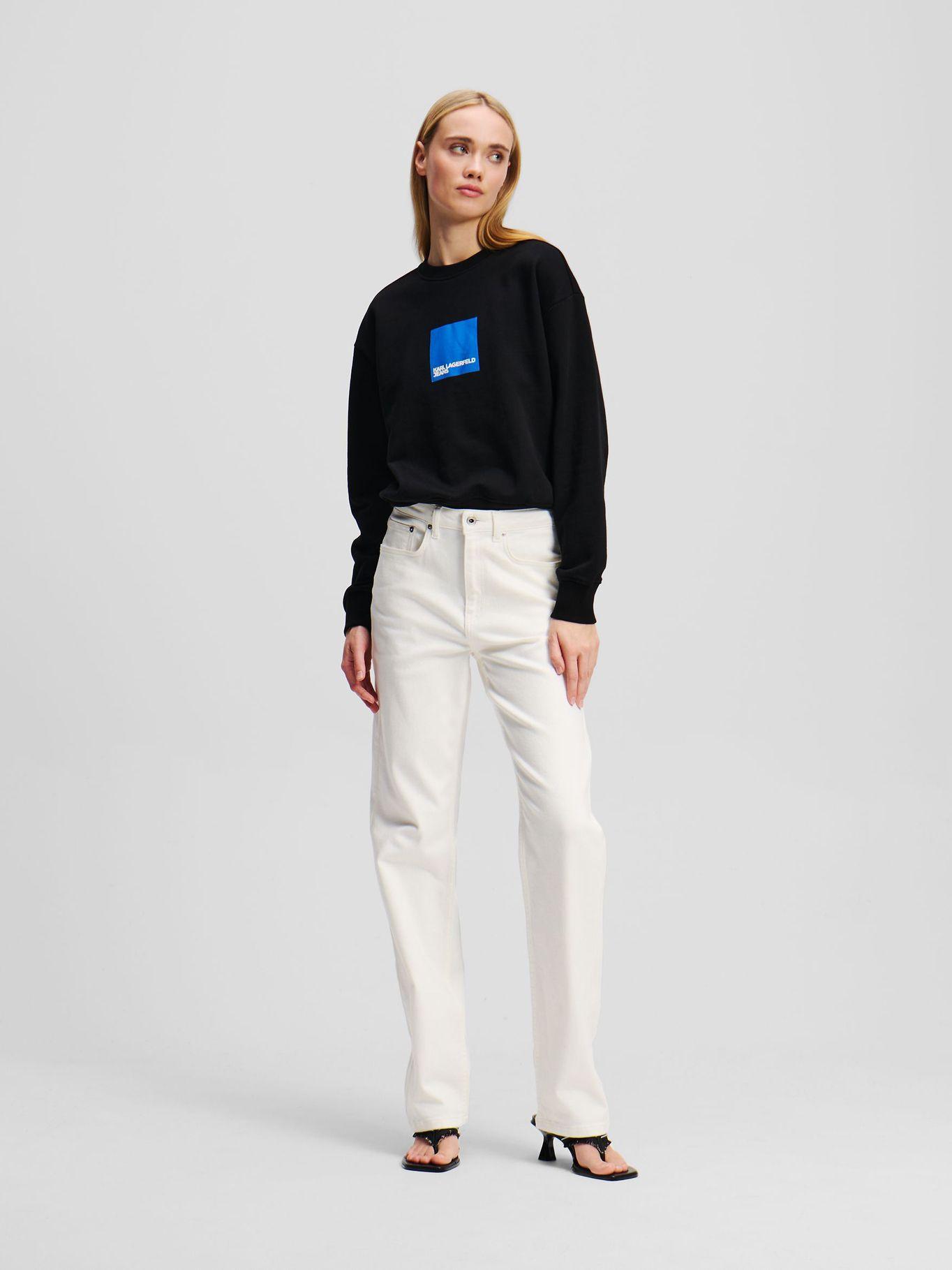 Jeans recto de talle alto Blanco Karl Lagerfeld-0