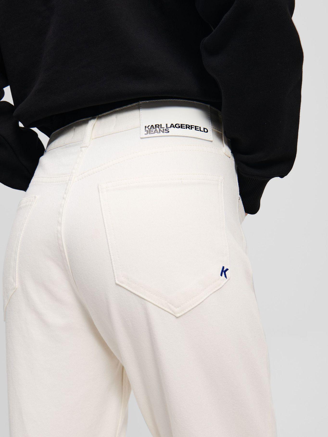 Jeans recto de talle alto Blanco Karl Lagerfeld-1