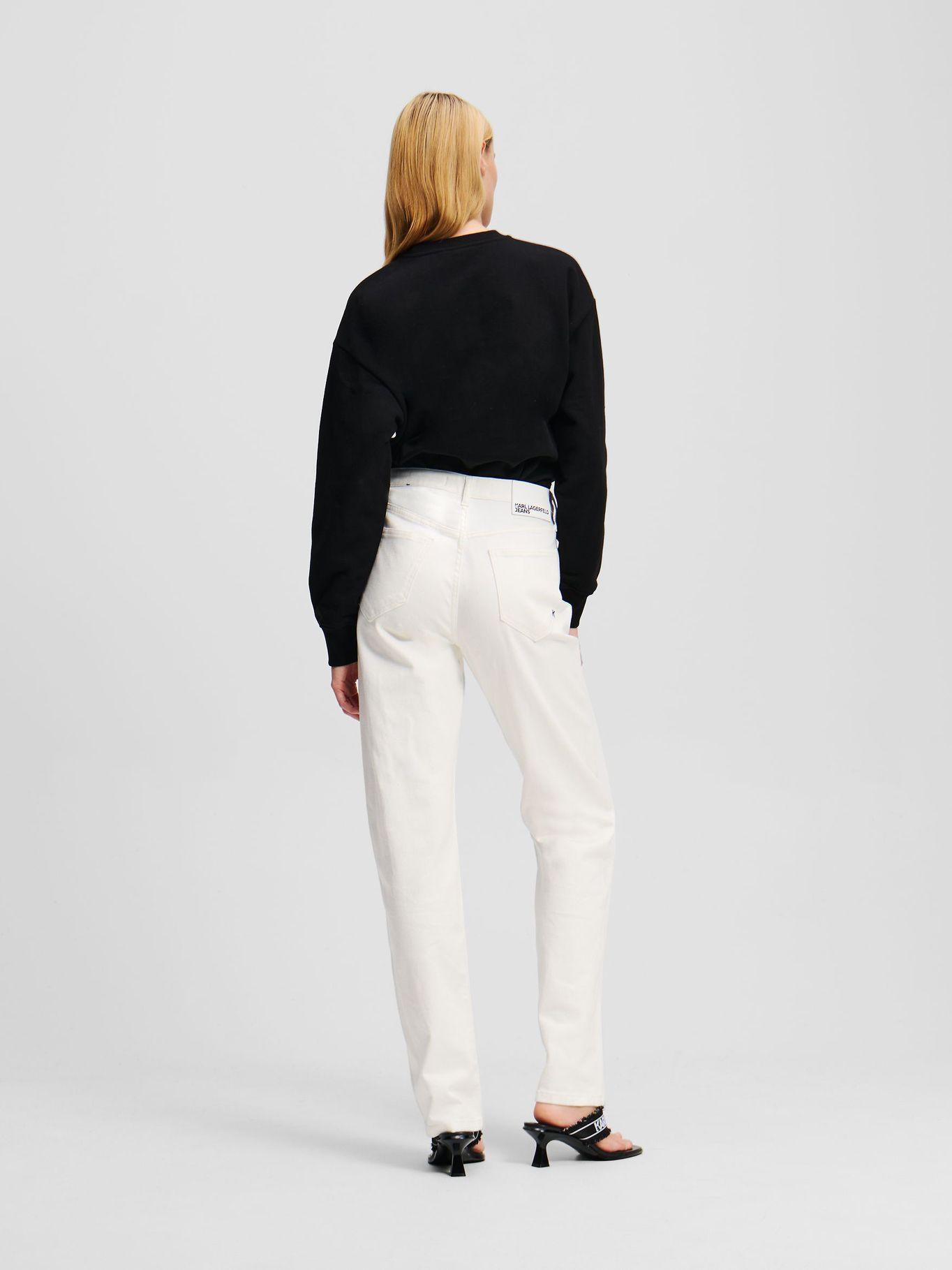 Jeans recto de talle alto Blanco Karl Lagerfeld-2