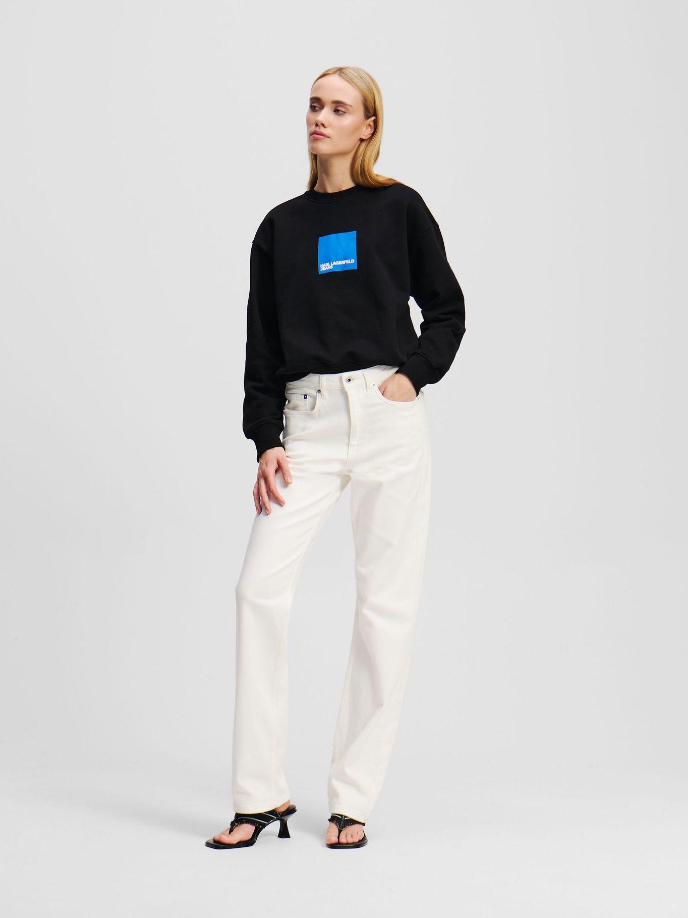 Jeans recto de talle alto Blanco Karl Lagerfeld-3