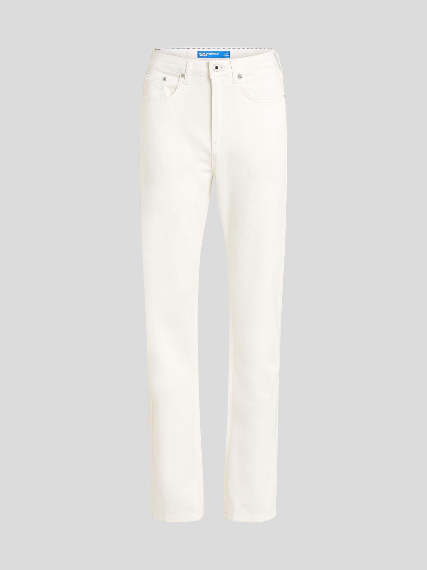 Jeans recto de talle alto Blanco Karl Lagerfeld-4