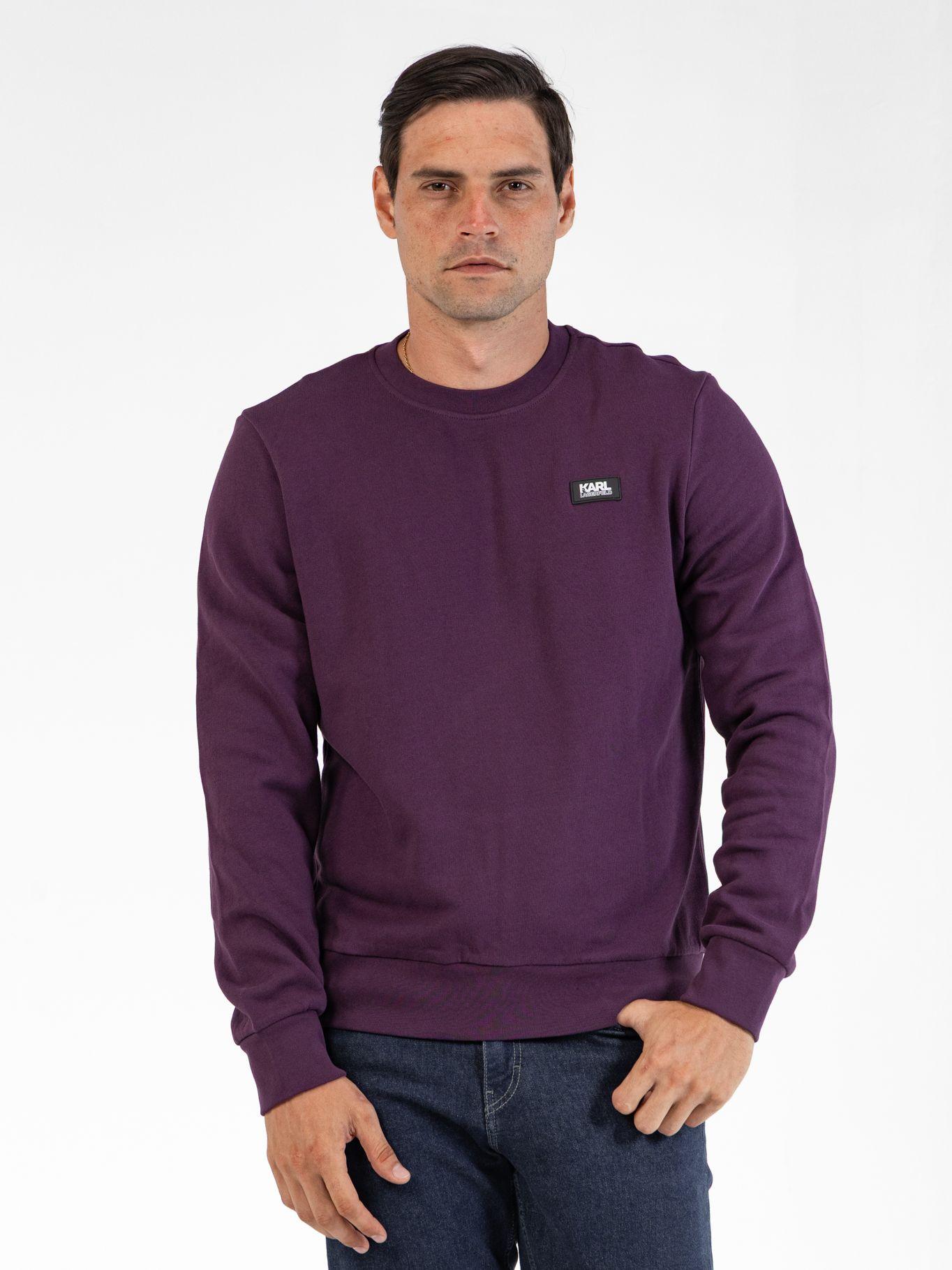 Polerón de cuello redondo con parche de Morado-0