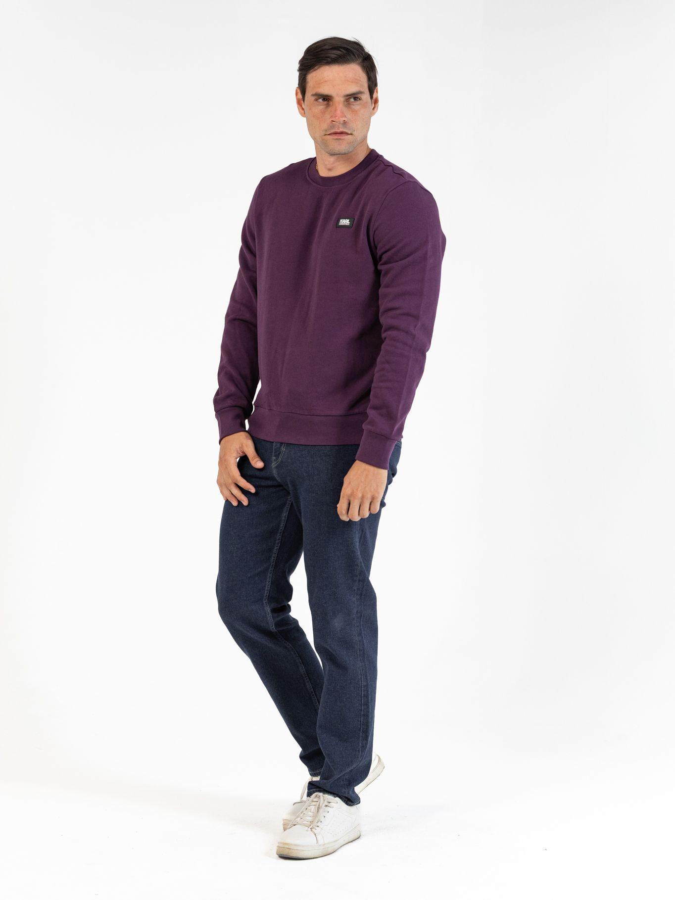 Polerón de cuello redondo con parche de Morado-1