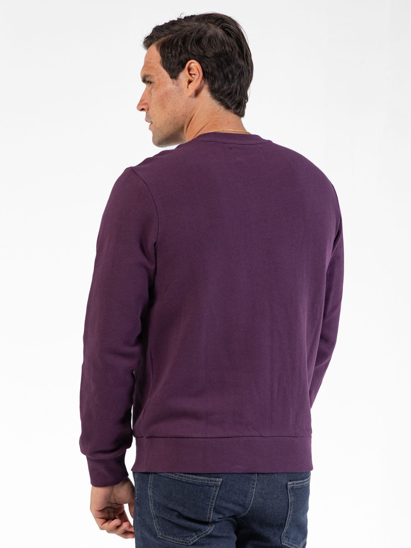 Polerón de cuello redondo con parche de Morado-3