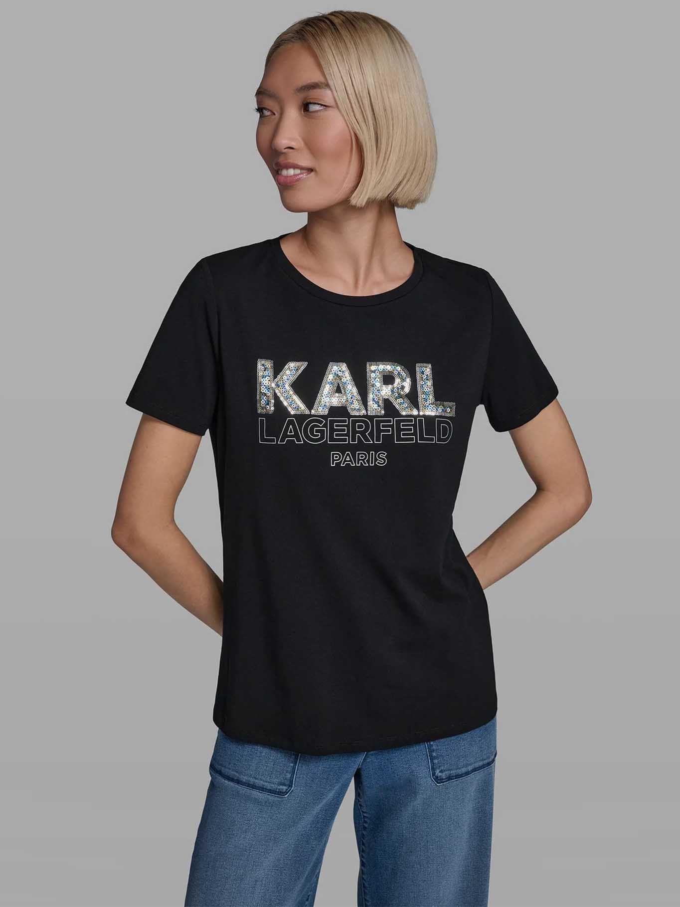 Polera estampado acabado brillante Negro Karl Lagerfeld-0