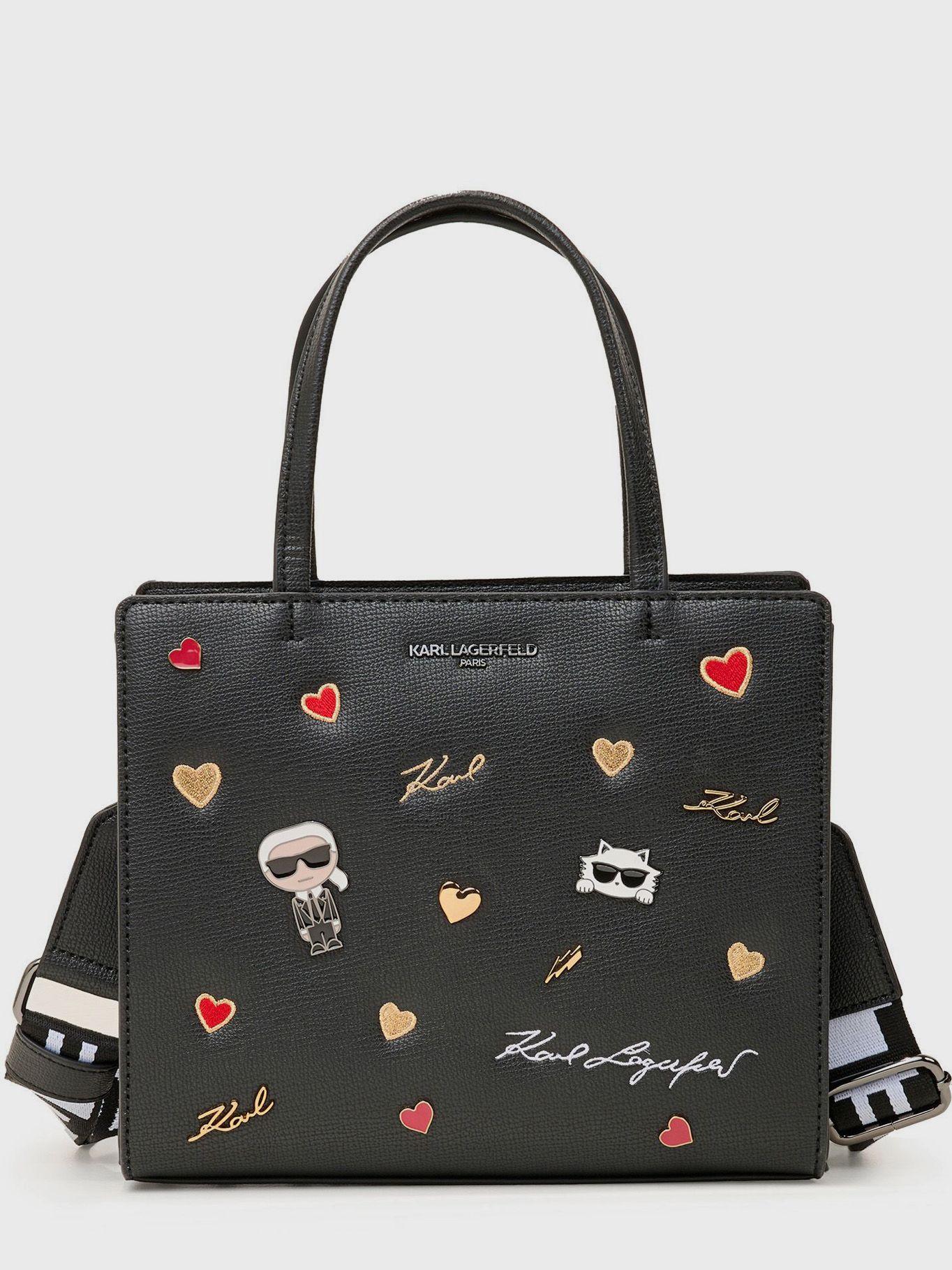 Cartera satchel de pines - Maybelle Negro Karl-0