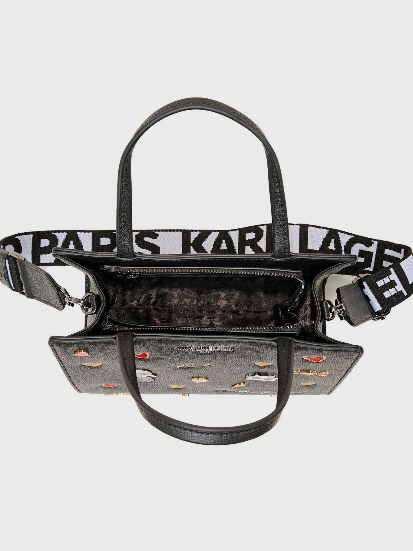 Cartera satchel de pines - Maybelle Negro Karl-2