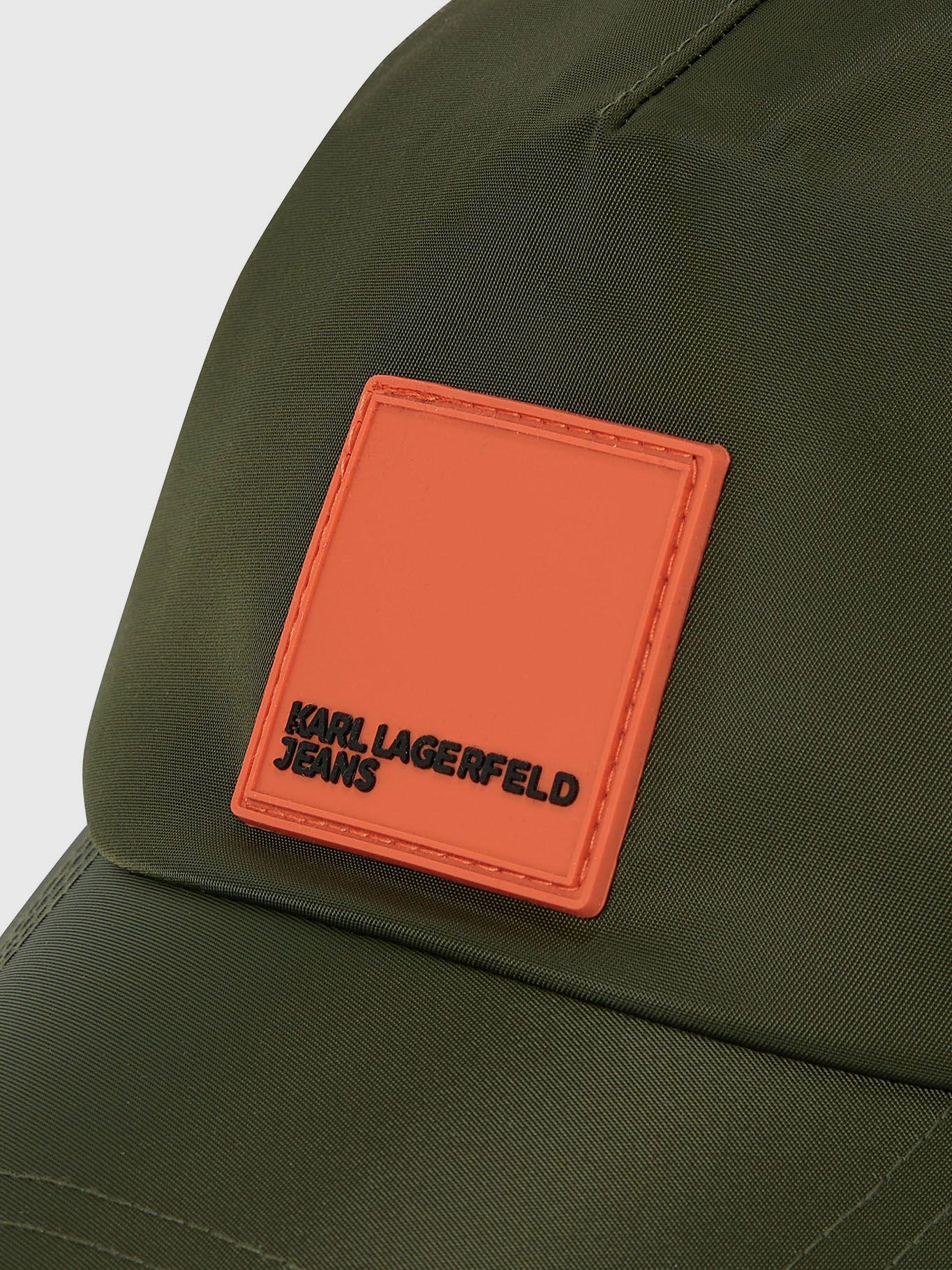 Jockey de nailon con parche frontal Verde Karl-3