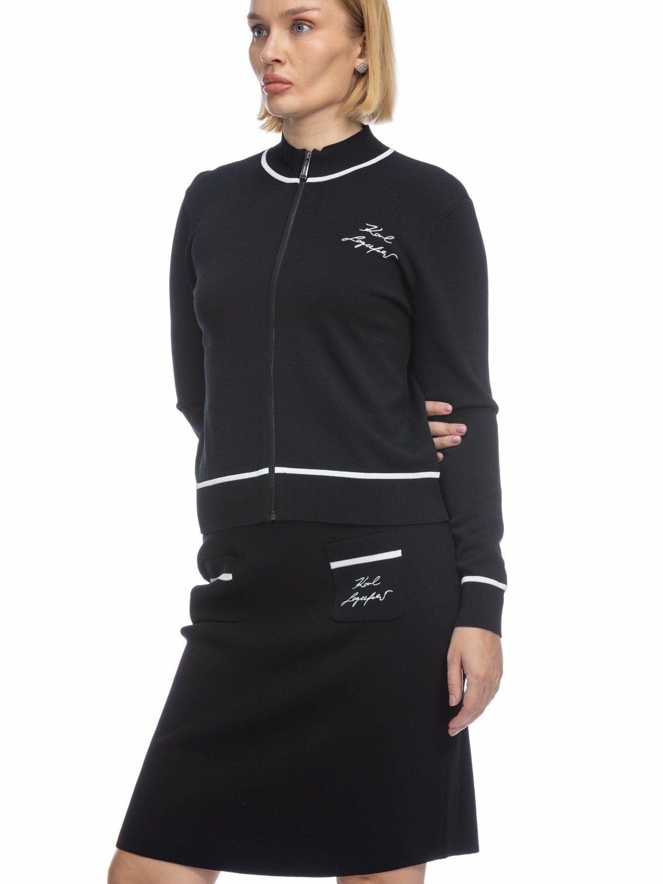 Falda alineada de punto con firma Negro Karl Lagerfeld-2